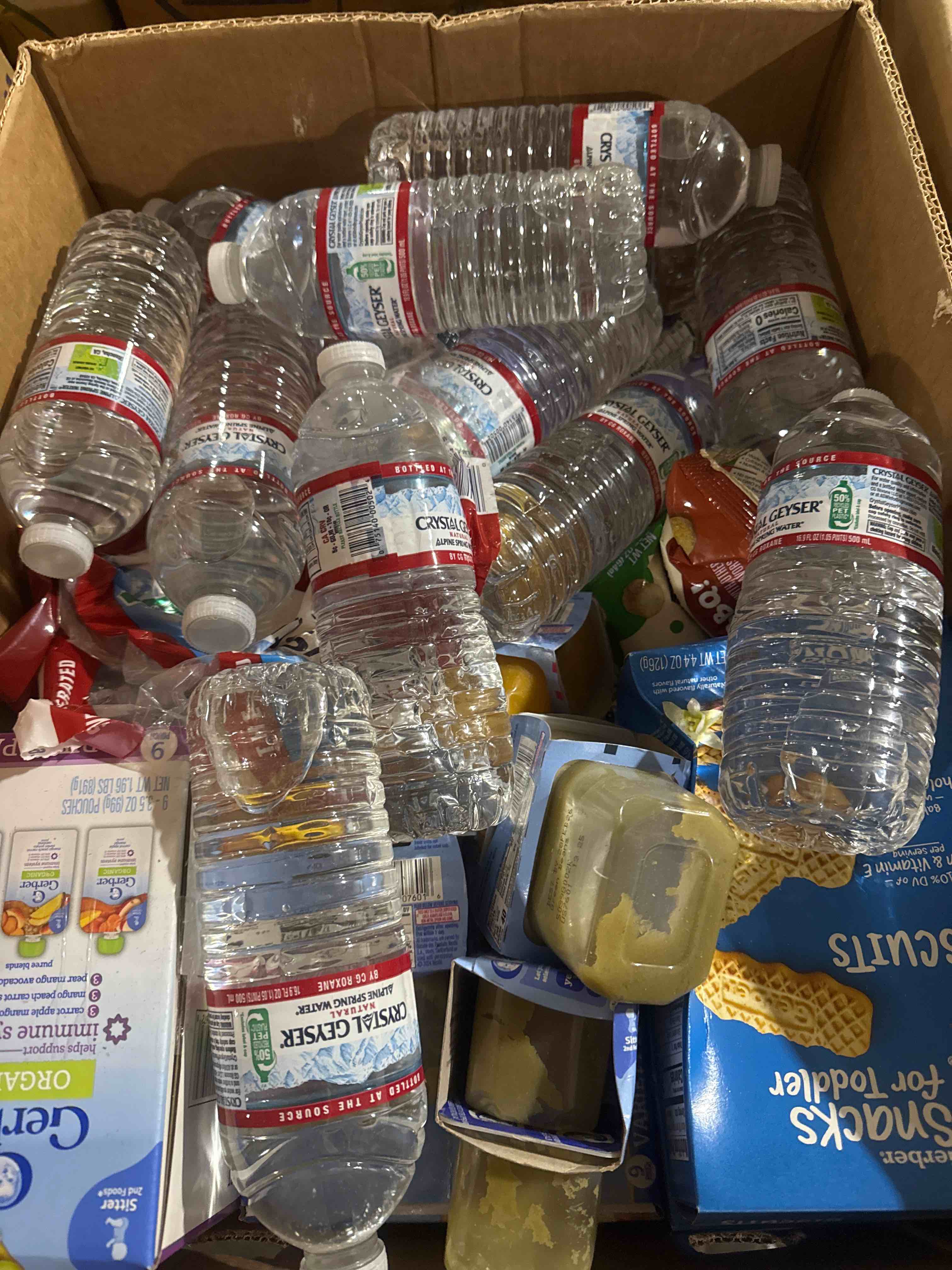 Condition photo showing As Is for box of assorted grocery products