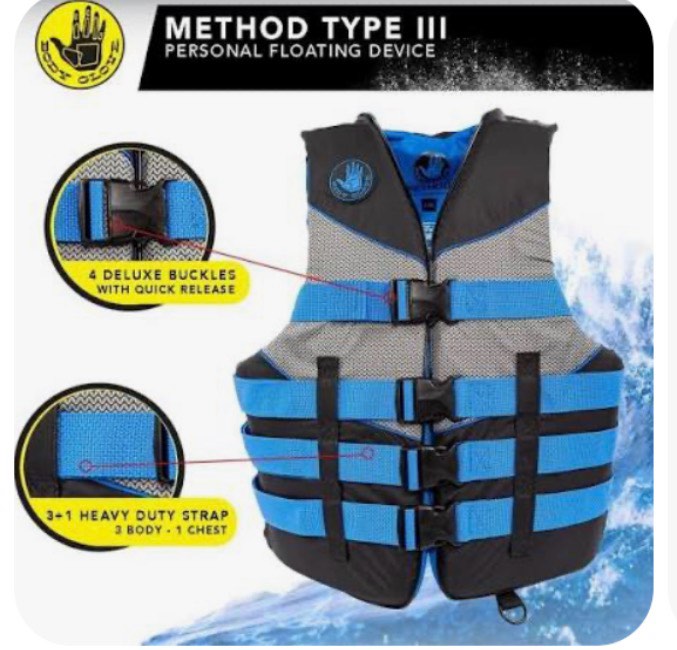Body Glove Method PFD US Coast Guard Approved Nylon Life Vest for Safety | Personal Flotation Device use in Water on Lake, Beach, or Ocean L/XL 