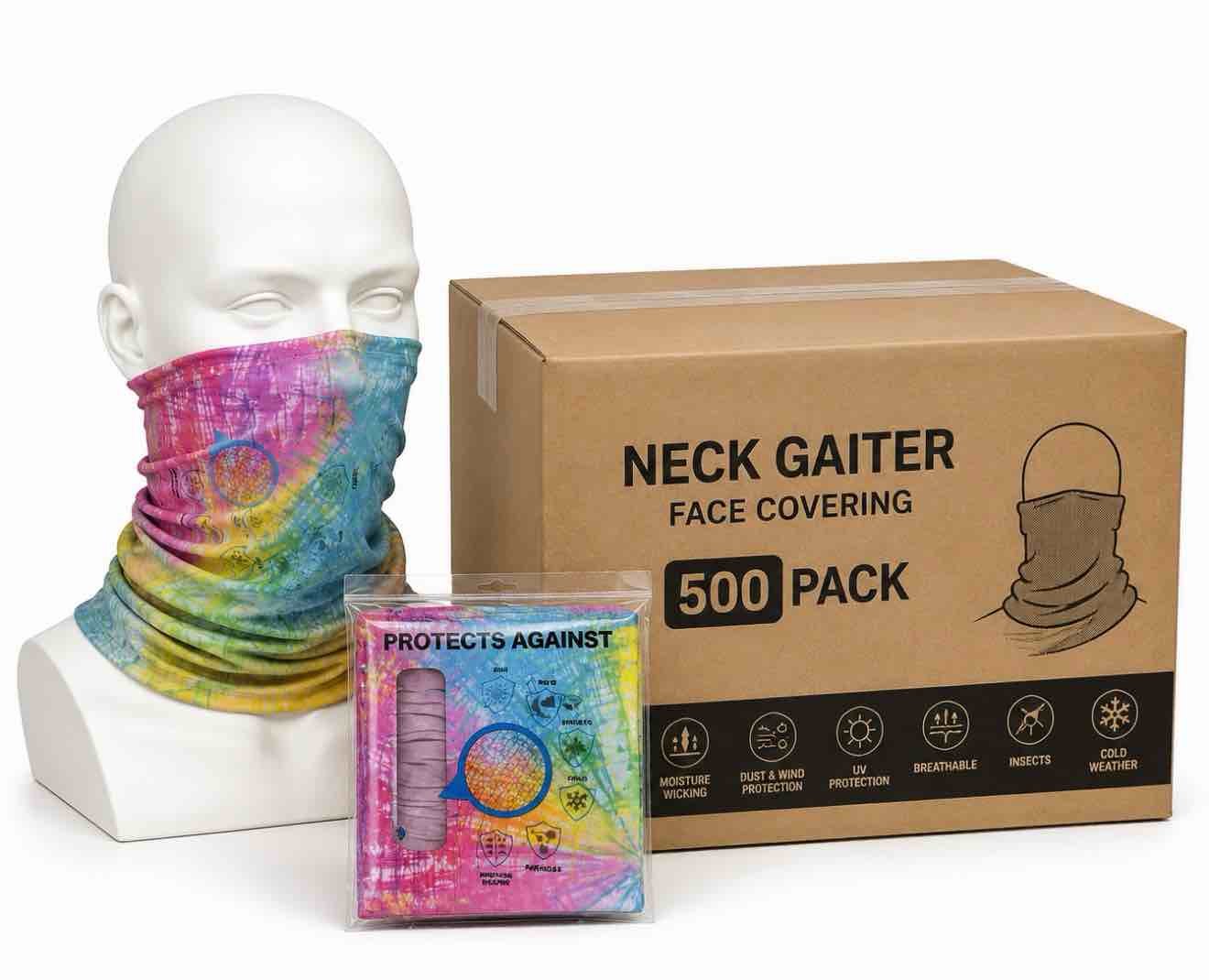 Case of 500 SA Kids Face Mask / Neck Gaiter