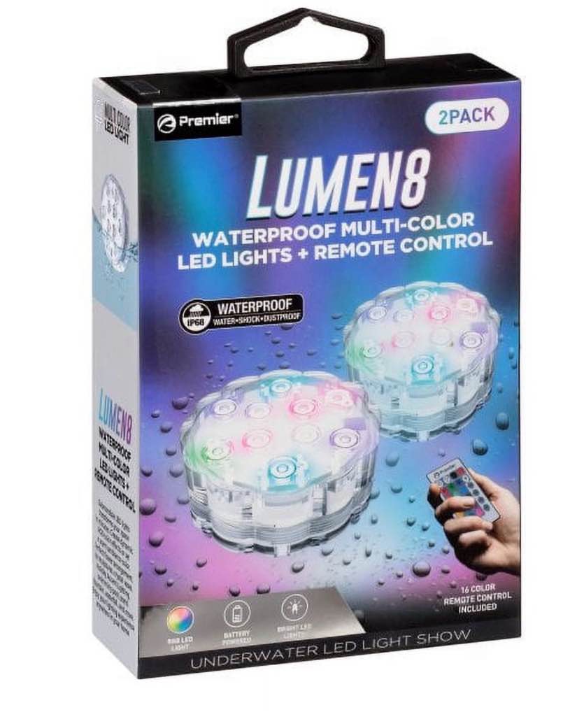 premier mobile by premier accessory grou pled04 led puck lights 2 pack w/remote