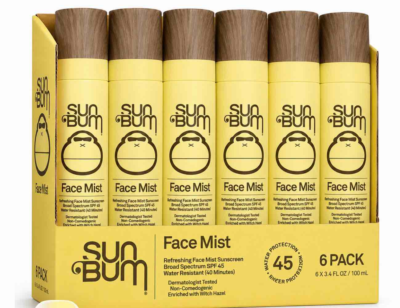 Case of 6 Sun Bum Face Mist - SPF 45 - 3.4 fl oz: Paraben-Free, Vegan, Noncomedogenic Exp 12/2024