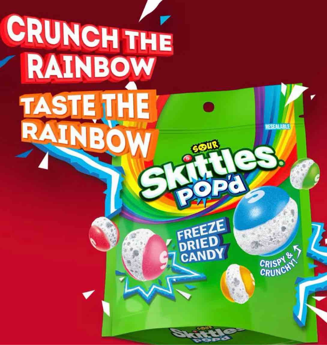 SKITTLES POP'd Sour Freeze Dried Candy Resealable Candy Bag - 5.5oz 5/2026