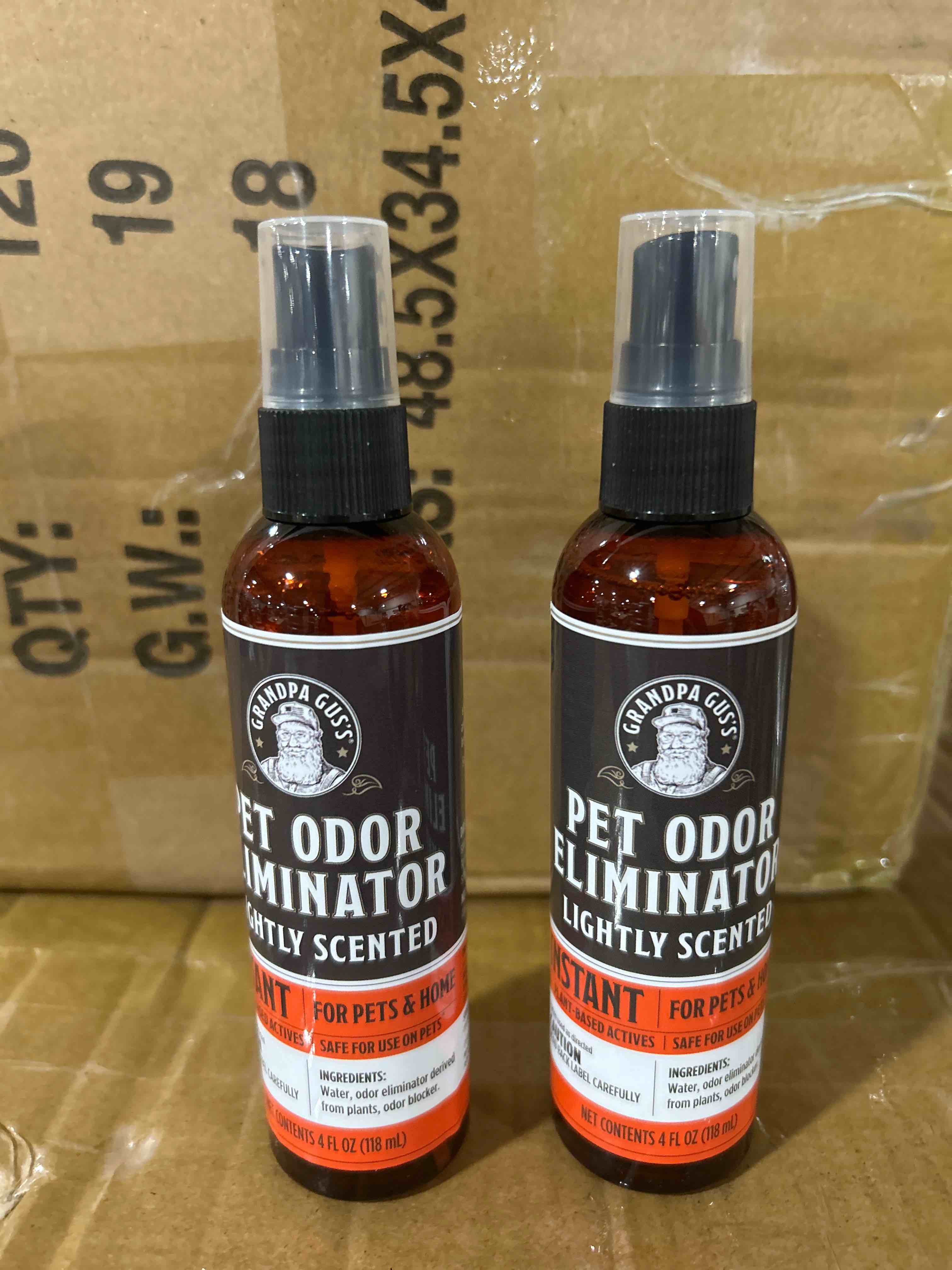 2 pack Grandpa Gus’s pet odor eliminator unscented 4 ounce