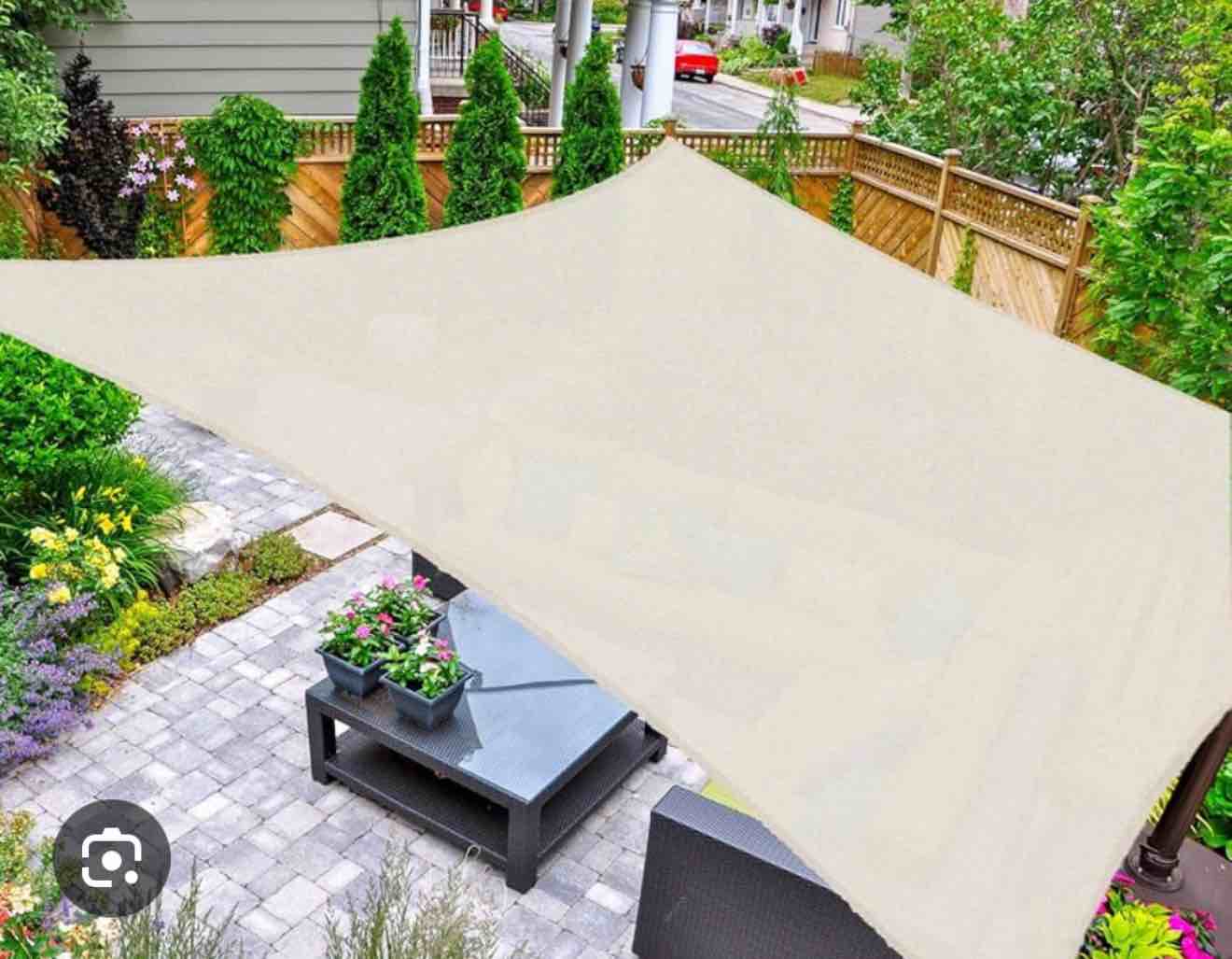 asteroutdoor sun shade sail rectangle 16' x 20' uv cream