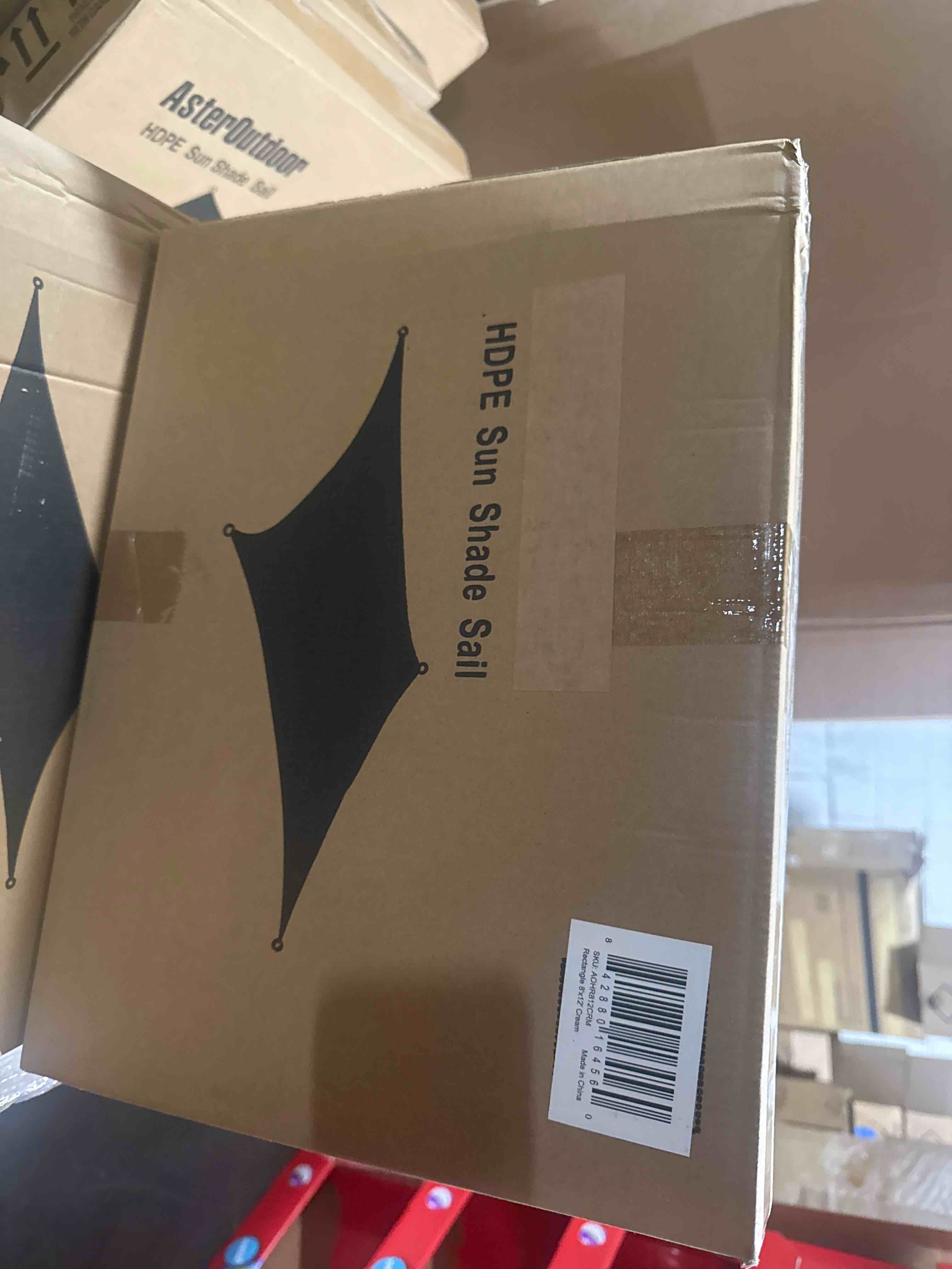 Condition photo showing Brand New for asteroutdoor sun shade sail rectangle 16' x 20' uv  cream 