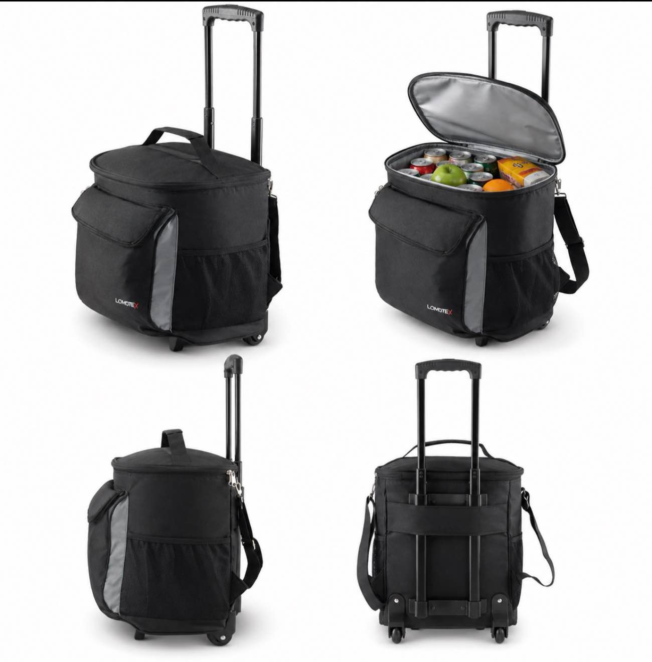 2 in 1 Insulated Rolling Cooler Backpack with Wheels Roller Bag, Insulated Leak Proof, Roller Backpack Lunch Bag for Men and Women, Camping, Picnics, Hiking, Insulated Roller Bag - Fits 40 Cans