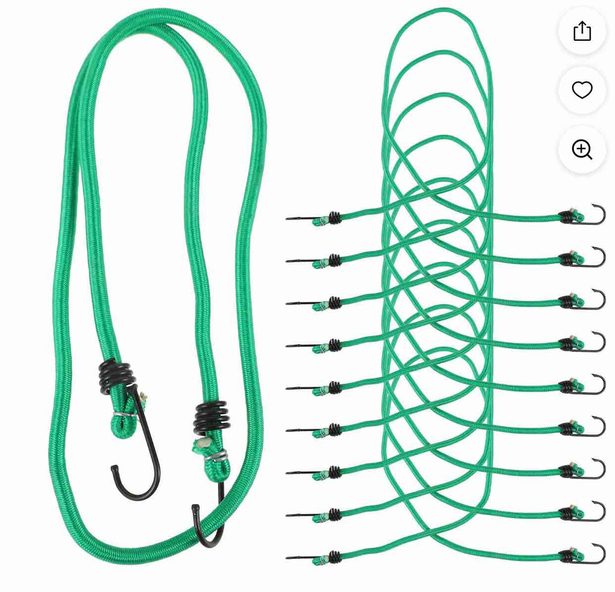 pack of 10 nsi 36 inch green bungee cords green