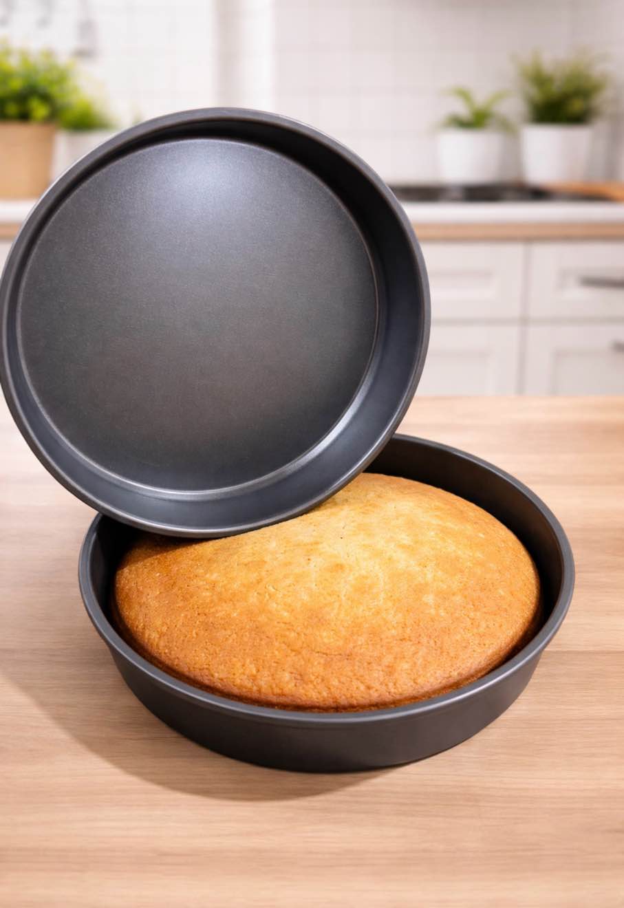 Condition photo showing New/Like New for pack of 2 round 9 inch heavy duty cake pan