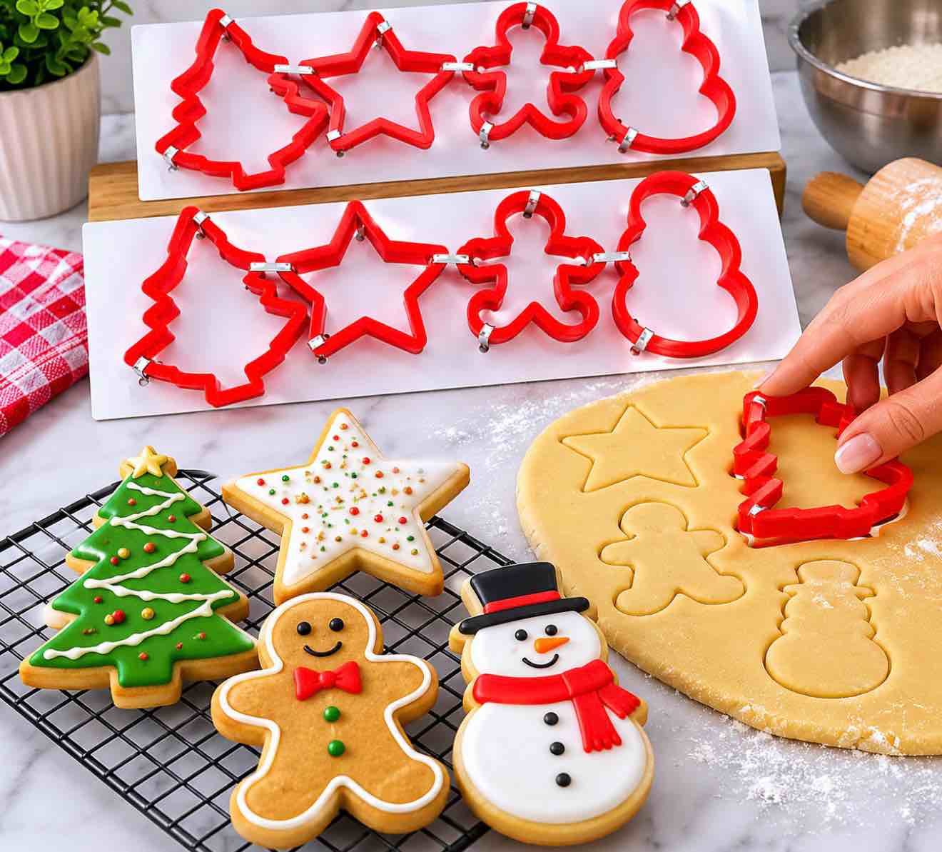 case of 12 christmas cookie cutter (4pk)