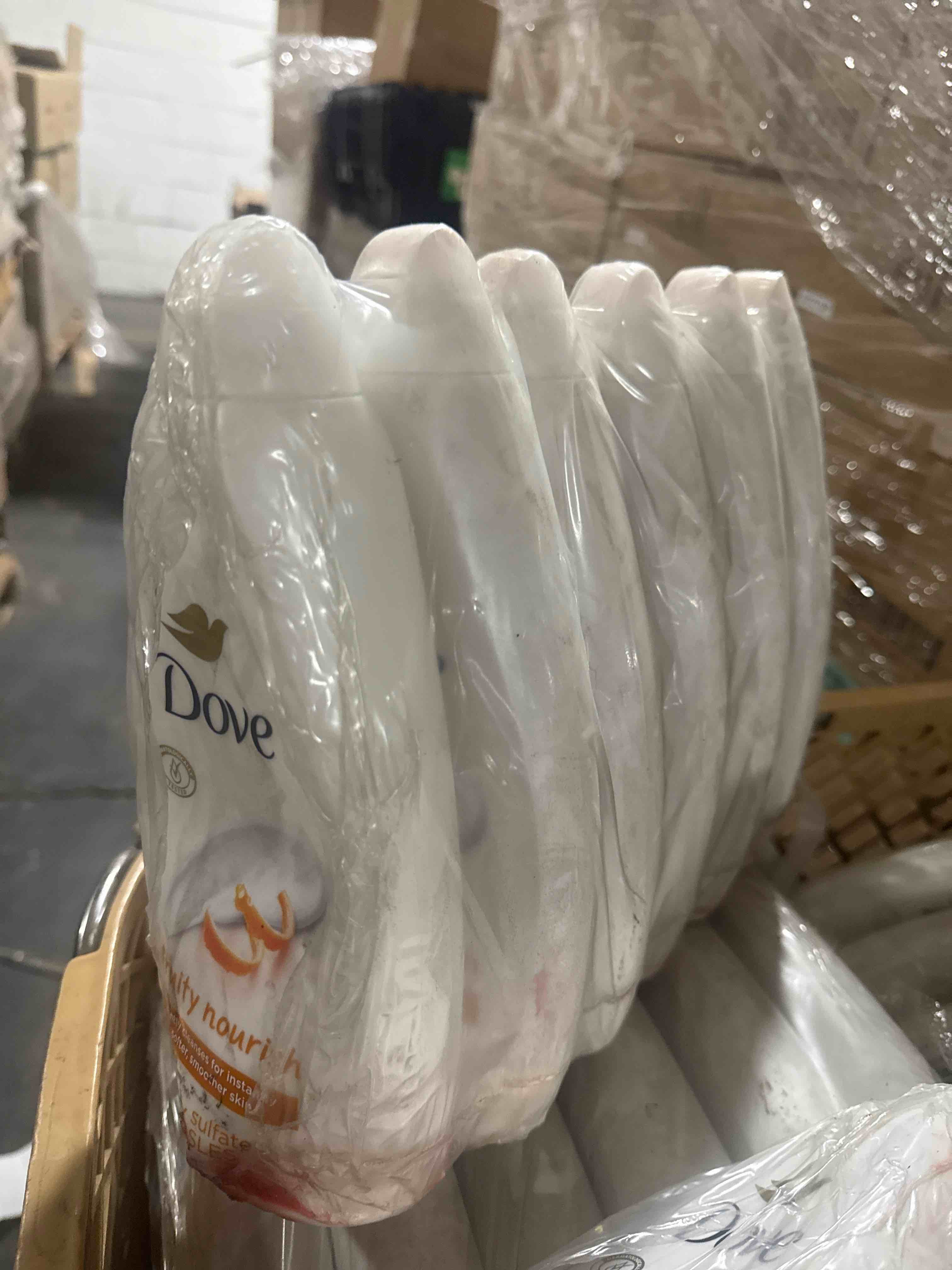 Condition photo showing As Is for pack of 6 dove fruity nourish shower gel