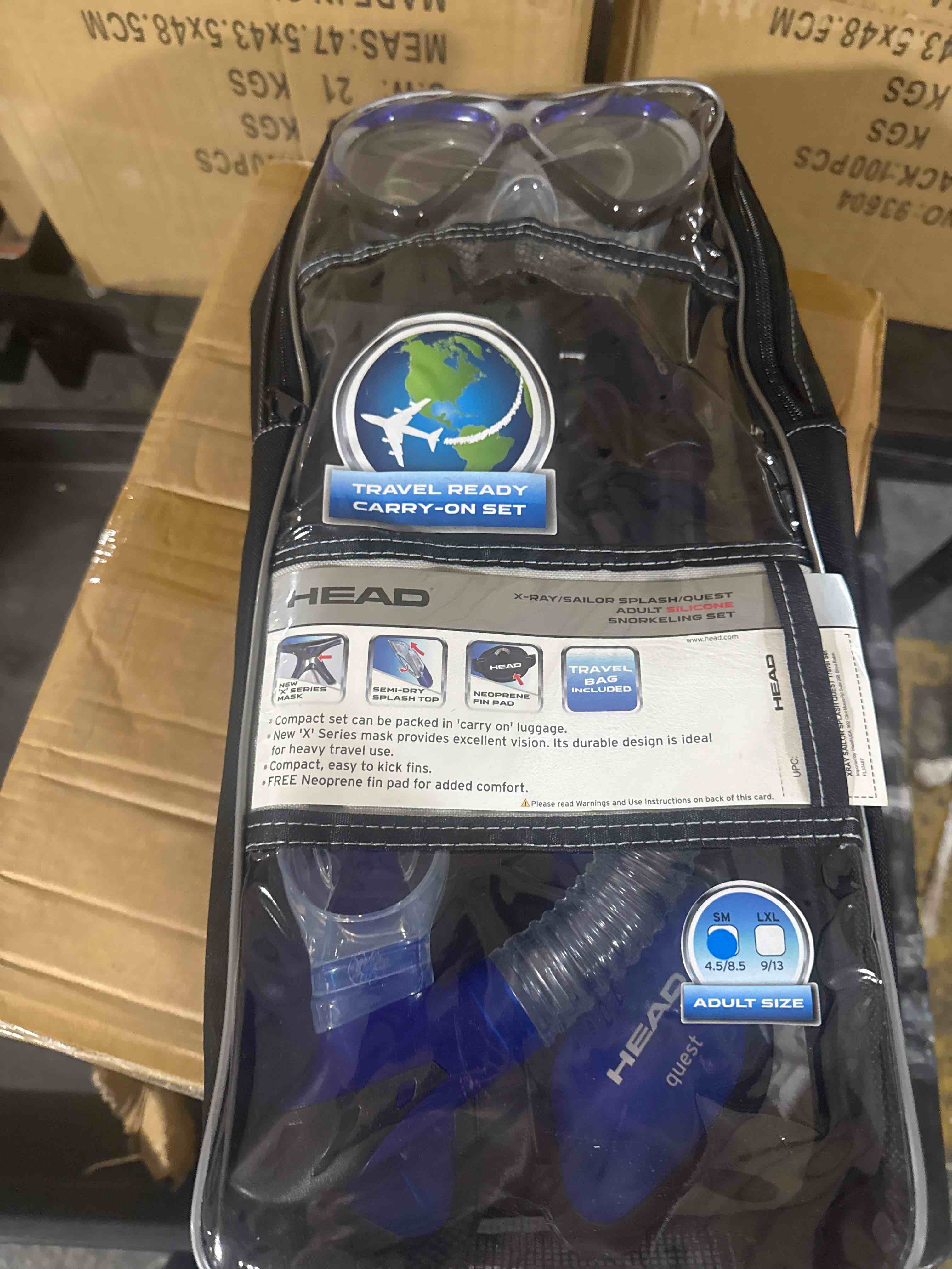 Condition photo showing New/Like New for head by mares xray sailor splash quest set (small, blue)