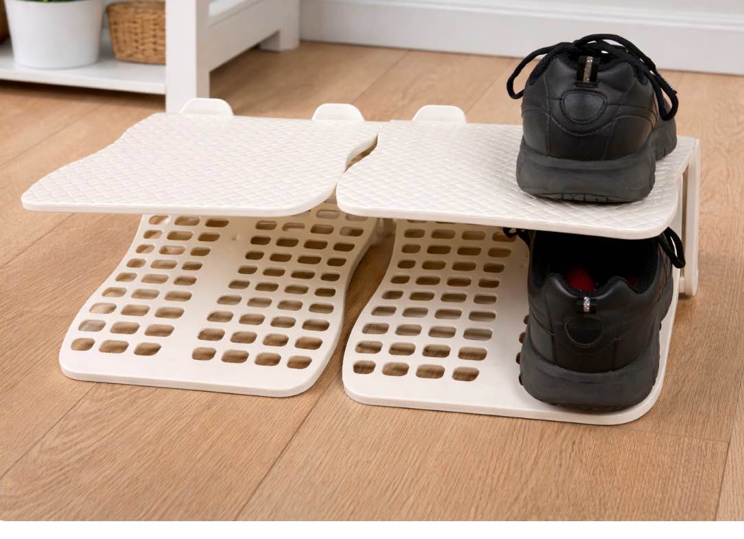 homeries shoe slots double pair organizer, 2 pack