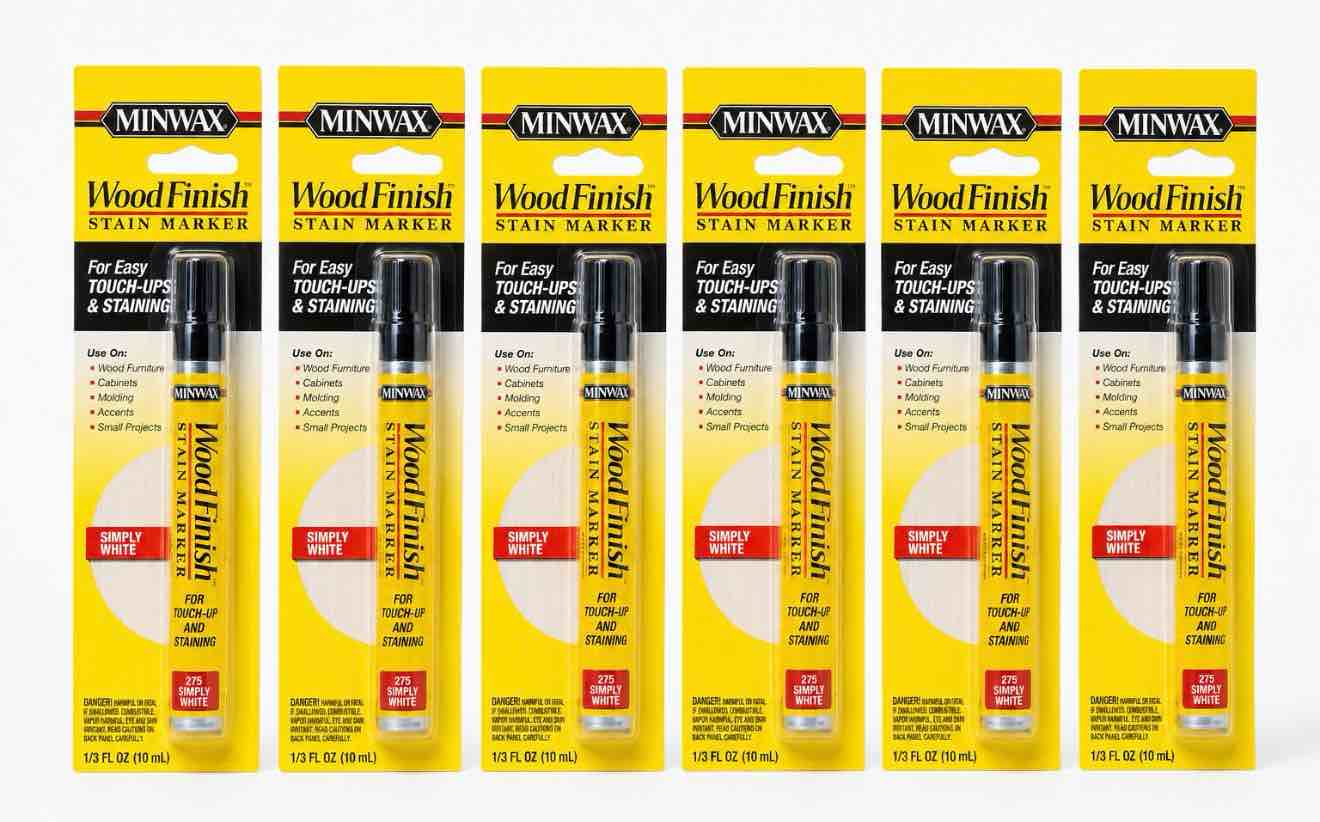 lot of six minwax wood finish stain marker simply white