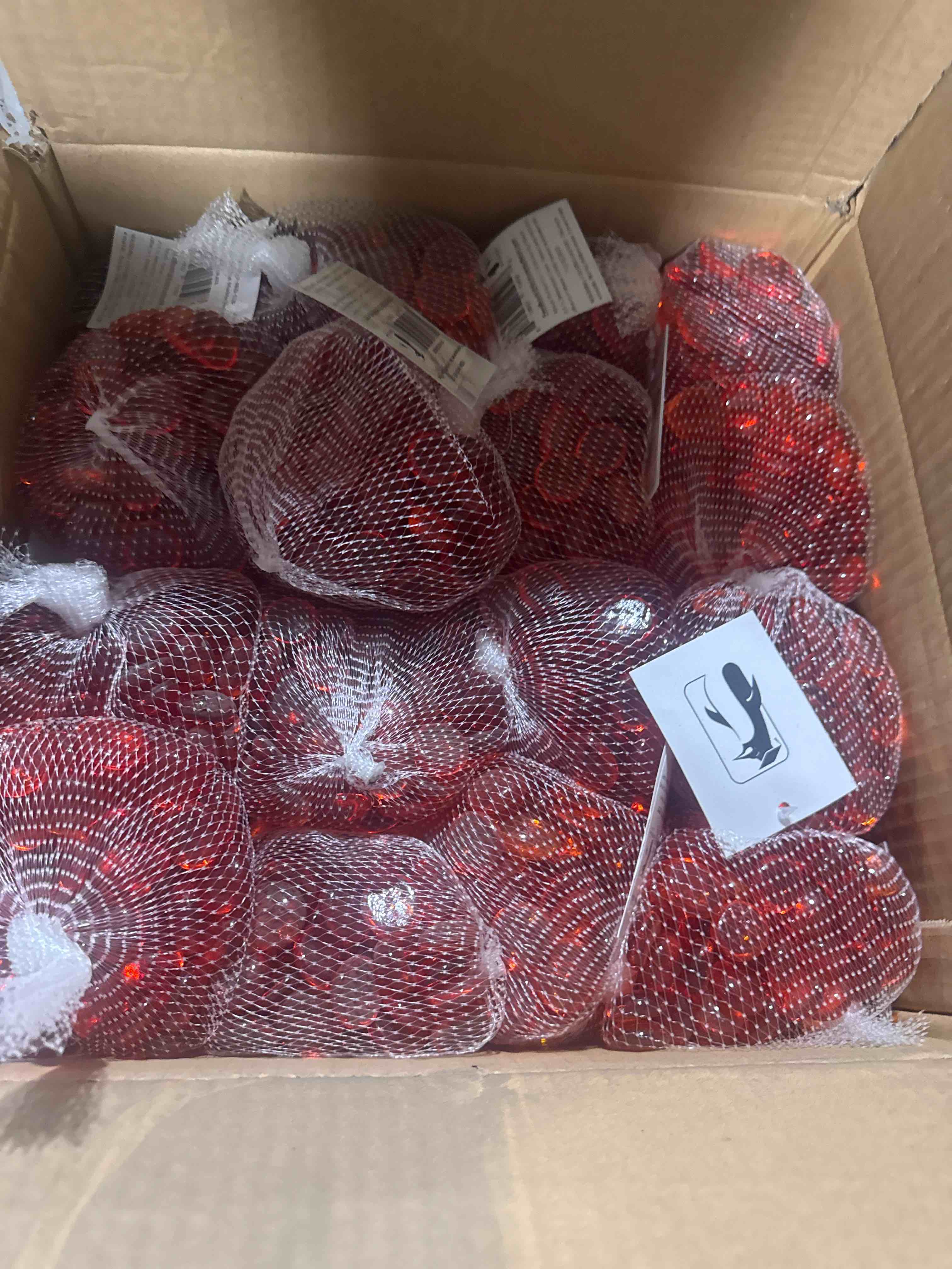 Condition photo showing New/Like New for transparent red flat marble vase filler 1lb