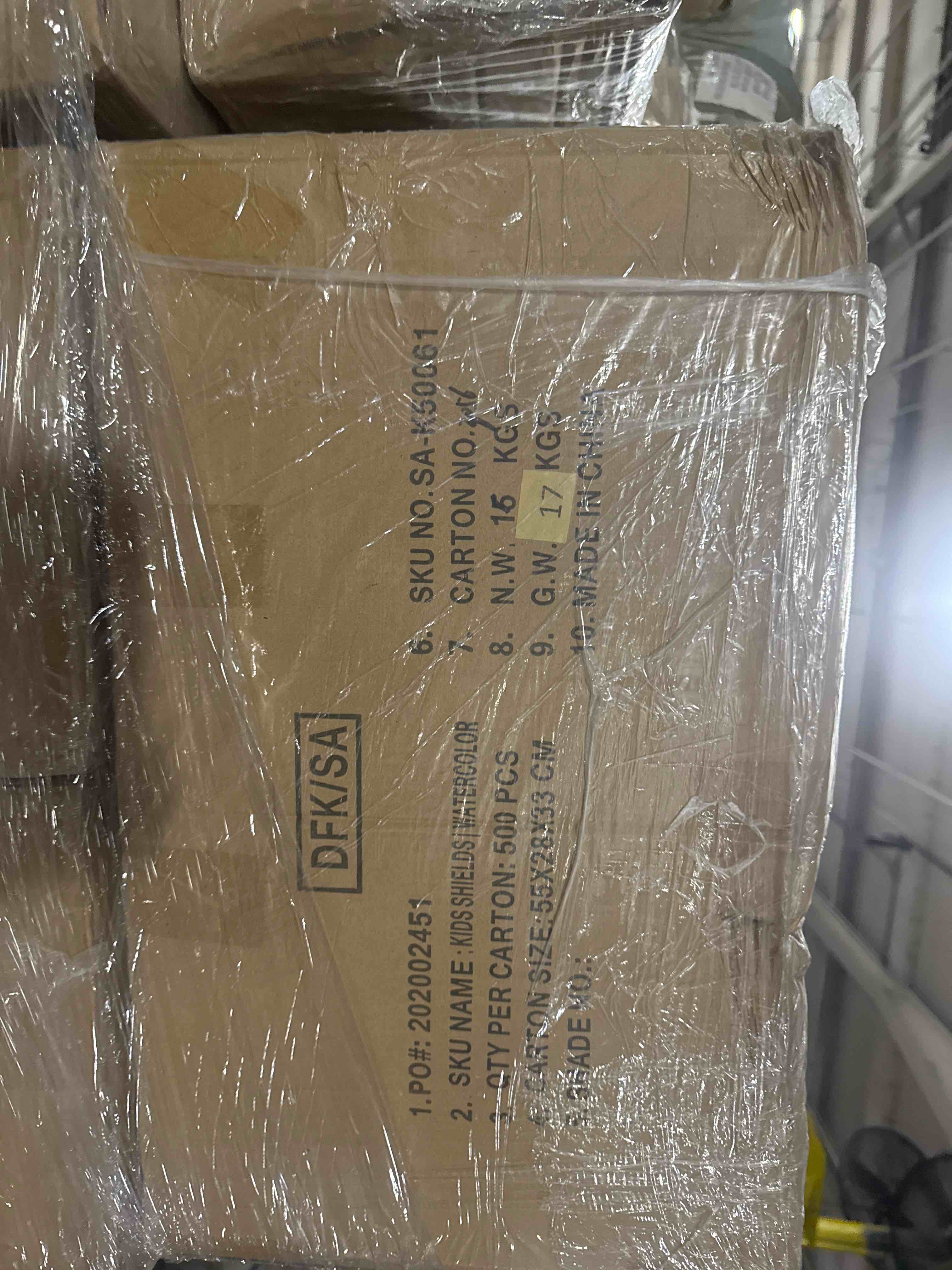Condition photo showing Brand New for case of 500 sa kids face mask / neck gaiter watercolor
