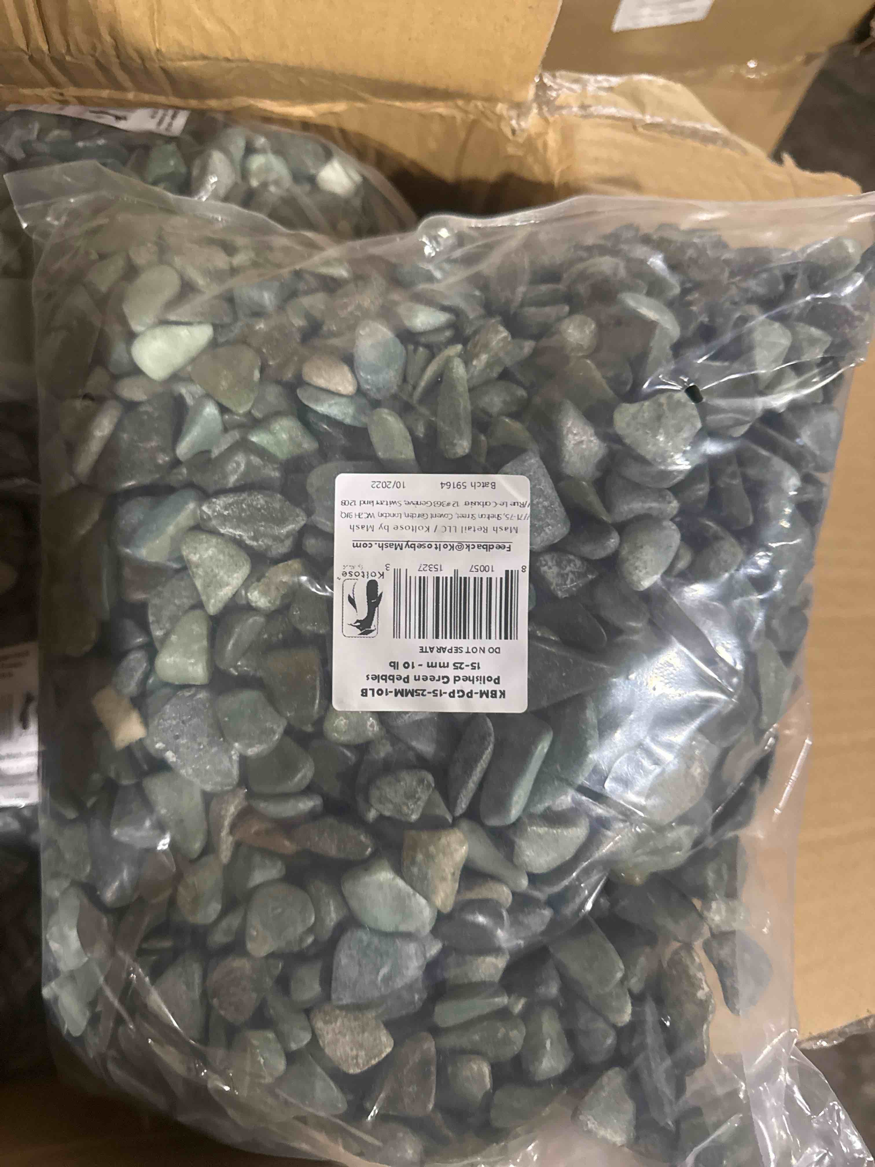 Condition photo showing New/Like New for koltose by mash - polished green pebbles  .5”-1” inch natural decorative stones  10 lbs