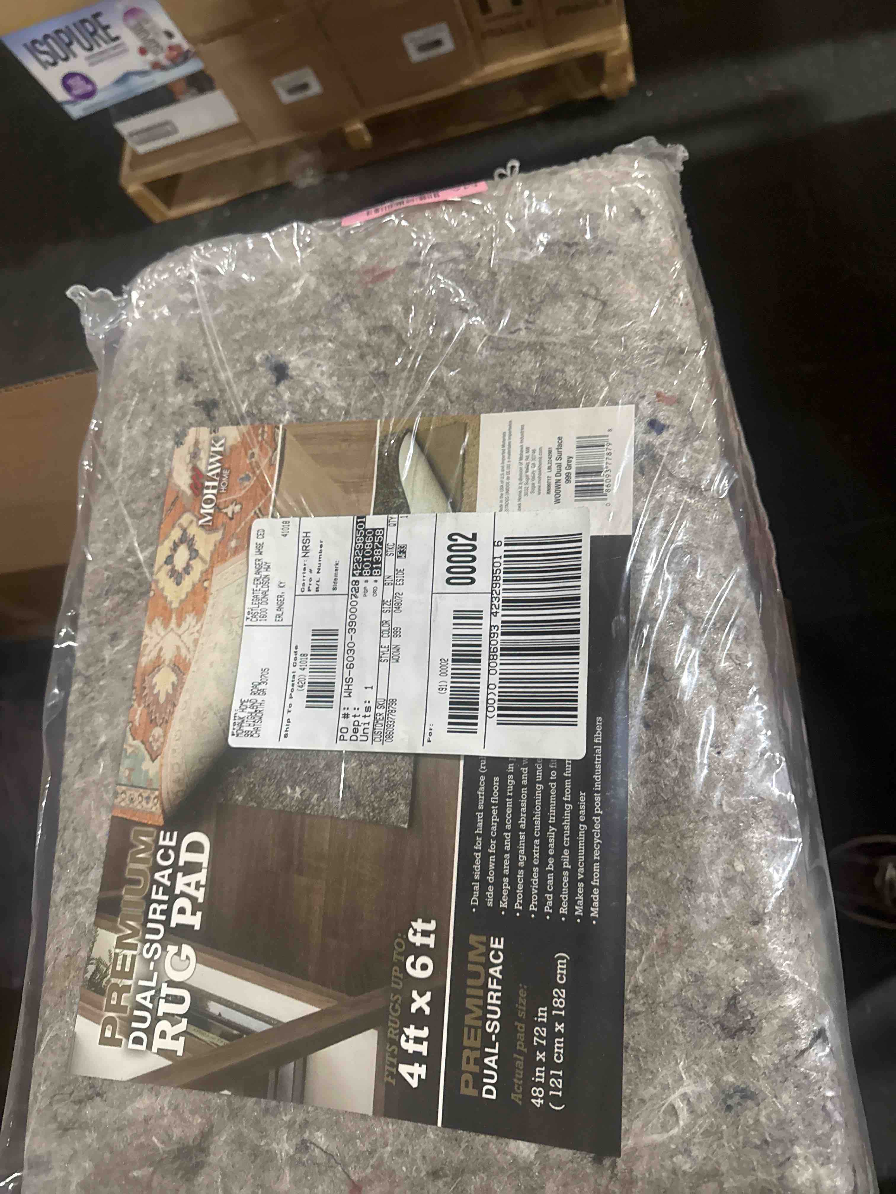 premium dual surface rug pad, 4’ x 6’