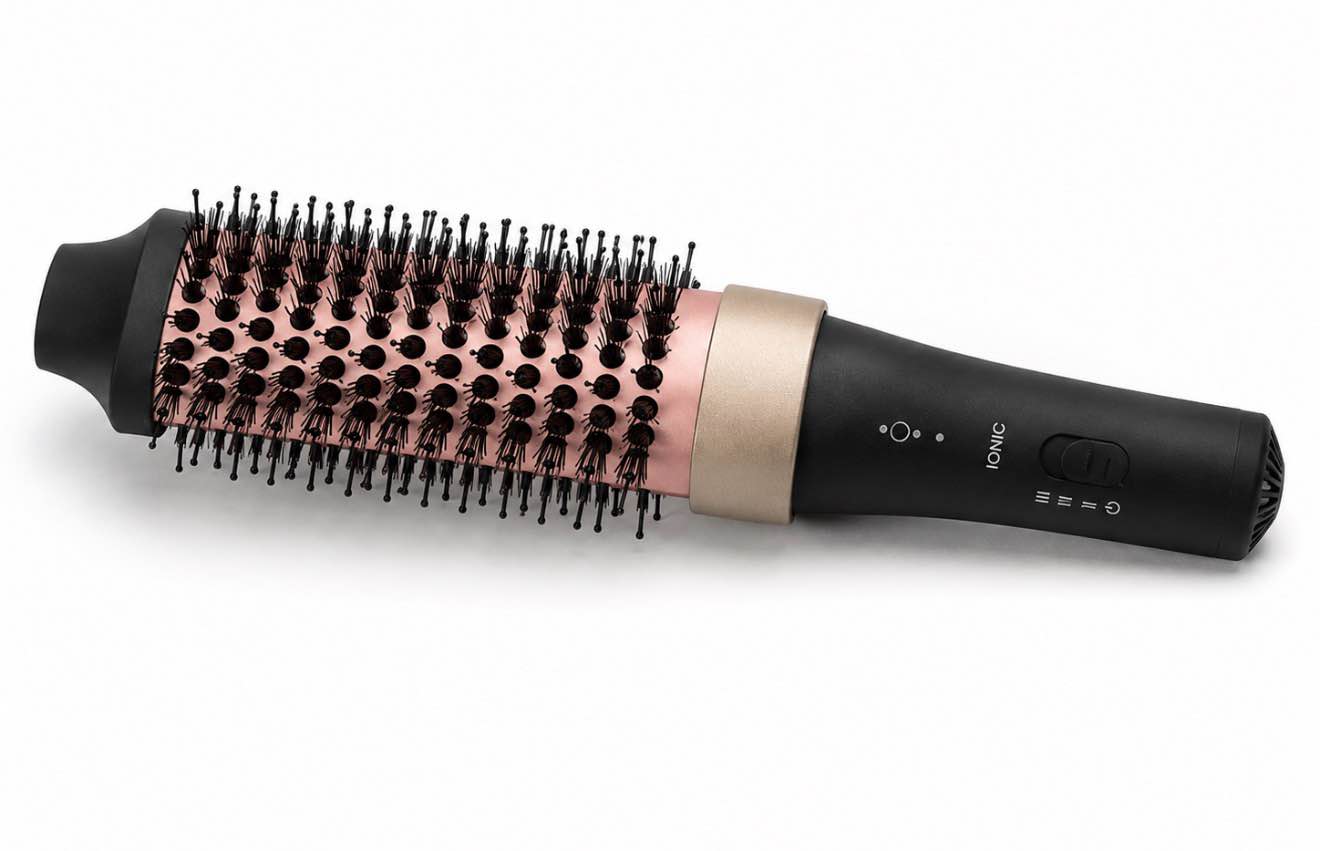 Heated round brush new 360° ionic surround technology for silky, smooth, finish and tons of volume