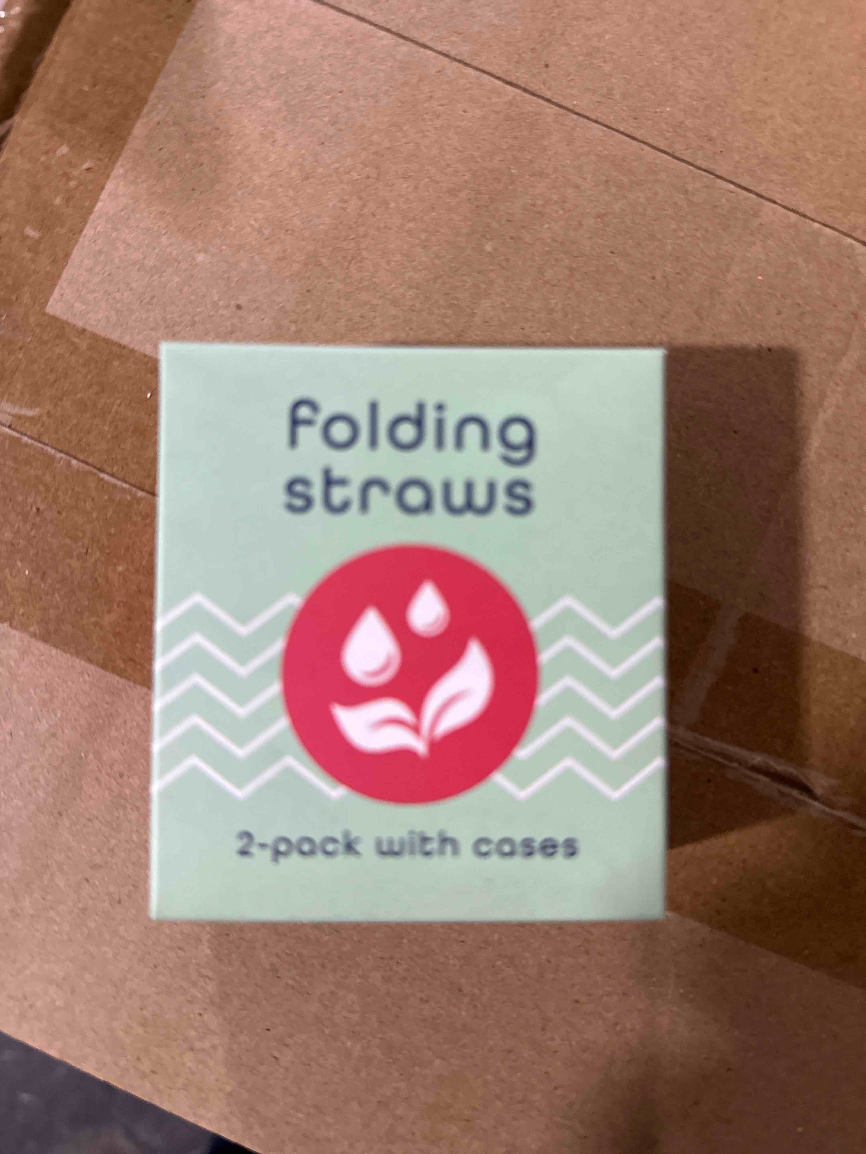 2 pack folding straws with case