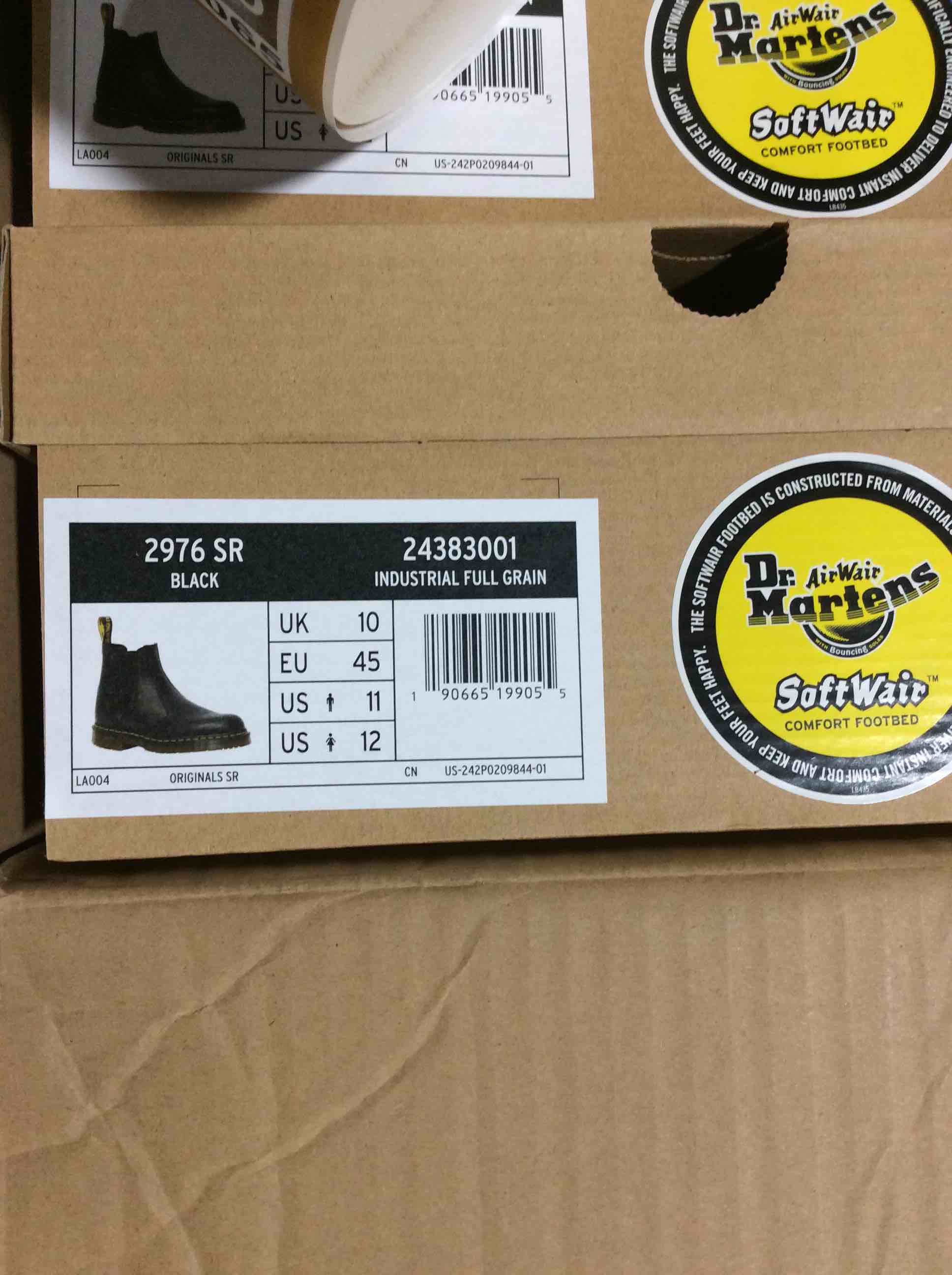 Condition photo showing Brand New for size 12 dr. martens 2976 slip-resistant boot chelsea boot - black