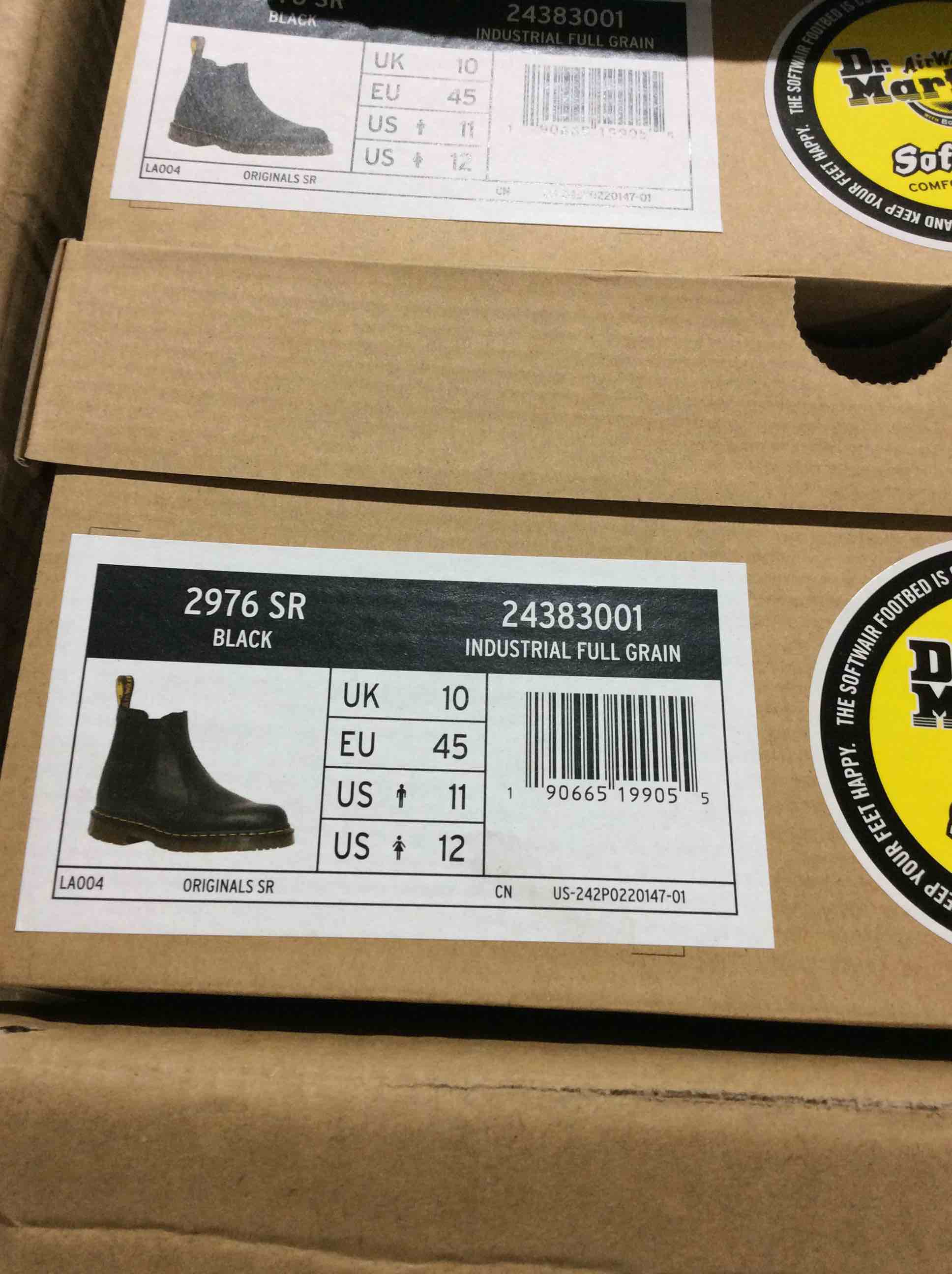 Condition photo showing Brand New for size 12 dr. martens 2976 slip-resistant boot chelsea boot - black