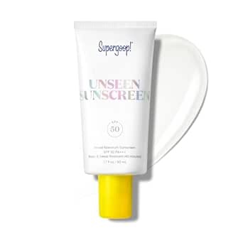 supergoop! unseen sunscreen - spf 50 - clear & invisible face sunscreen + broad spectrum + makeup-gr