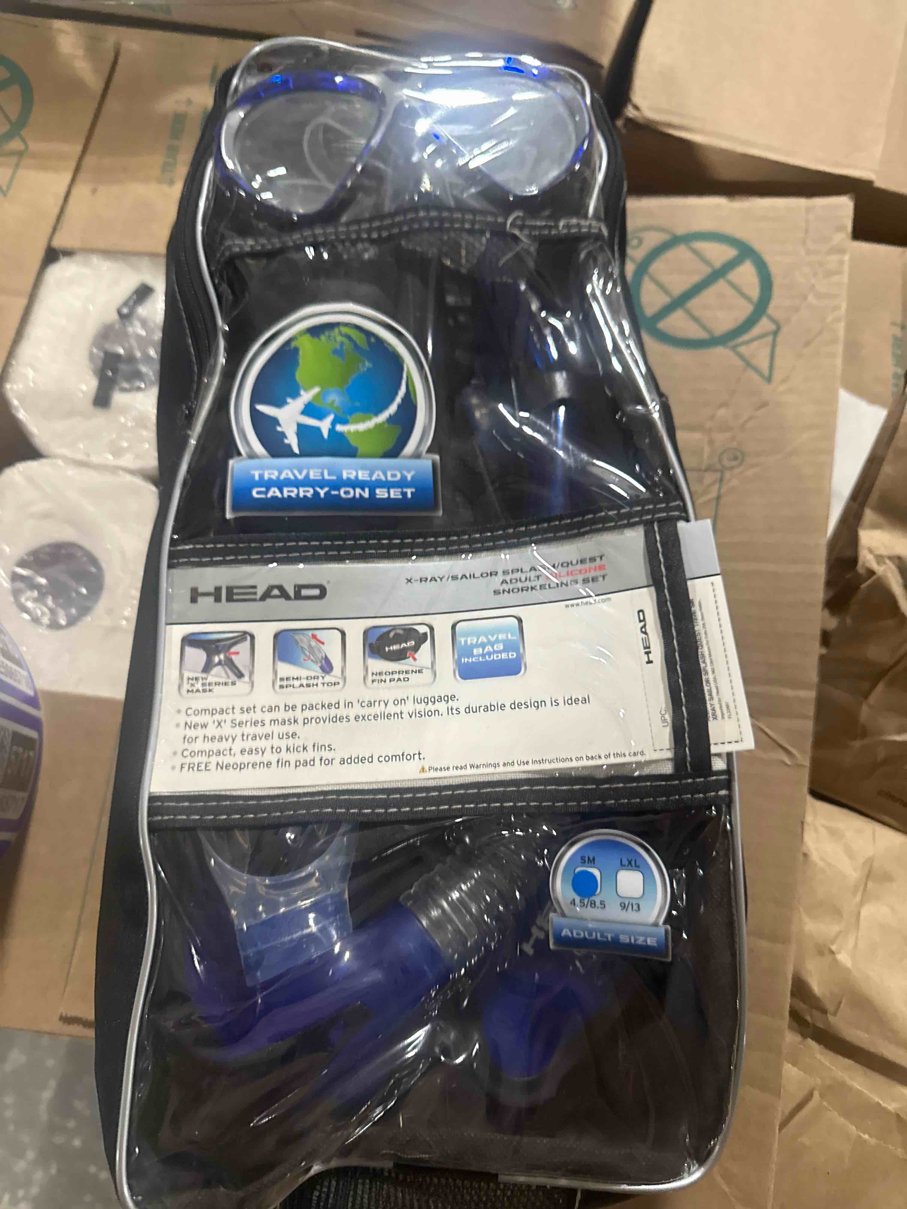 Condition photo showing New/Like New for head by mares xray sailor splash quest set (small, blue)
