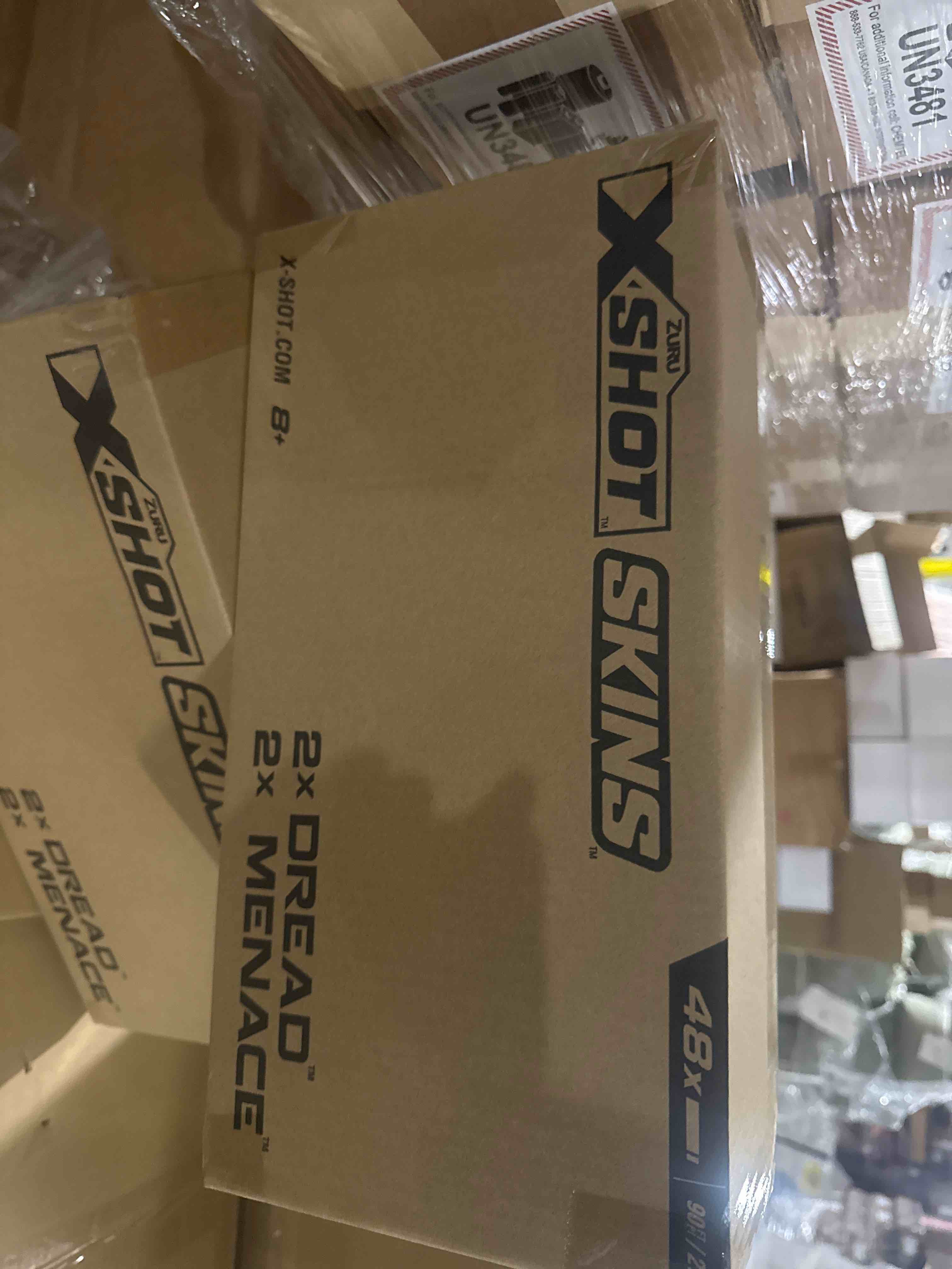 Condition photo showing Brand New for xshot skins dread & menace (4 pack + 48 darts) by zuru, easy reload, toy foam dart blaster for kids, teens, adults, frustration free packaging (boom & k.o & game over & camo)