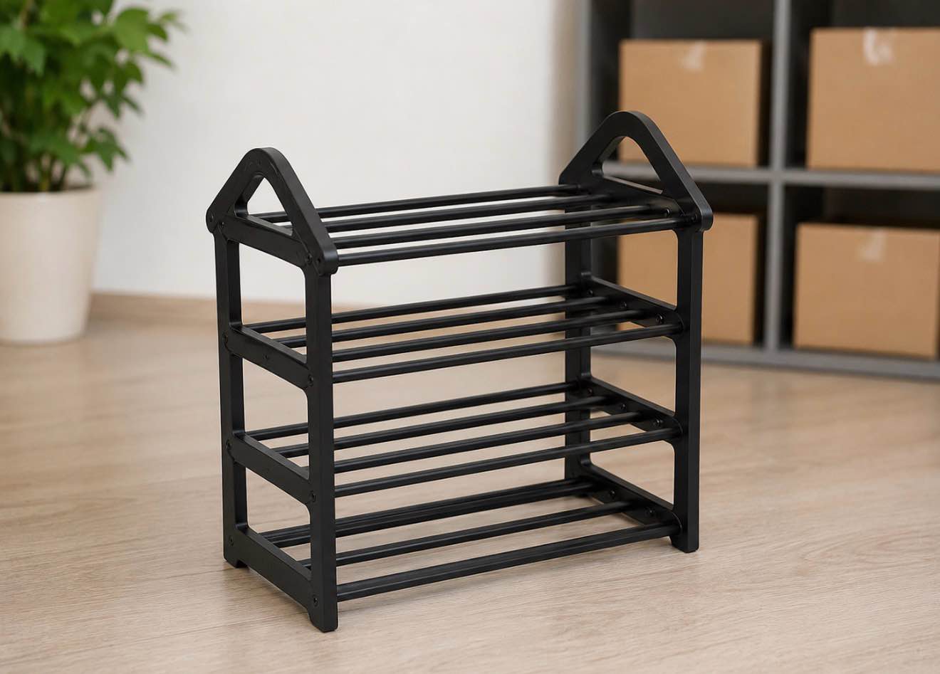tree shaped shoe rack black 