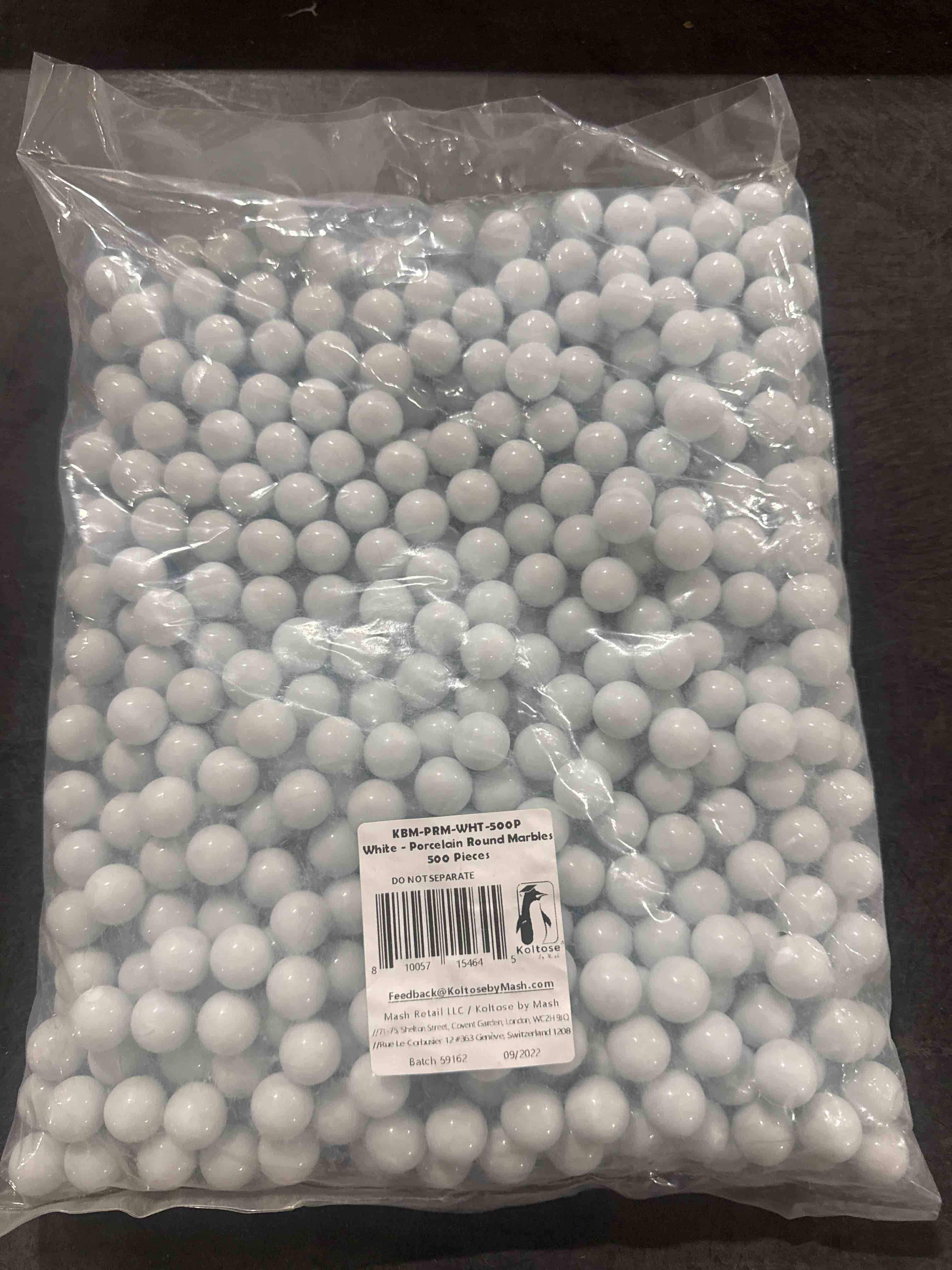 Condition photo showing New/Like New for koltose by mash porcelain round marbles 500 count  