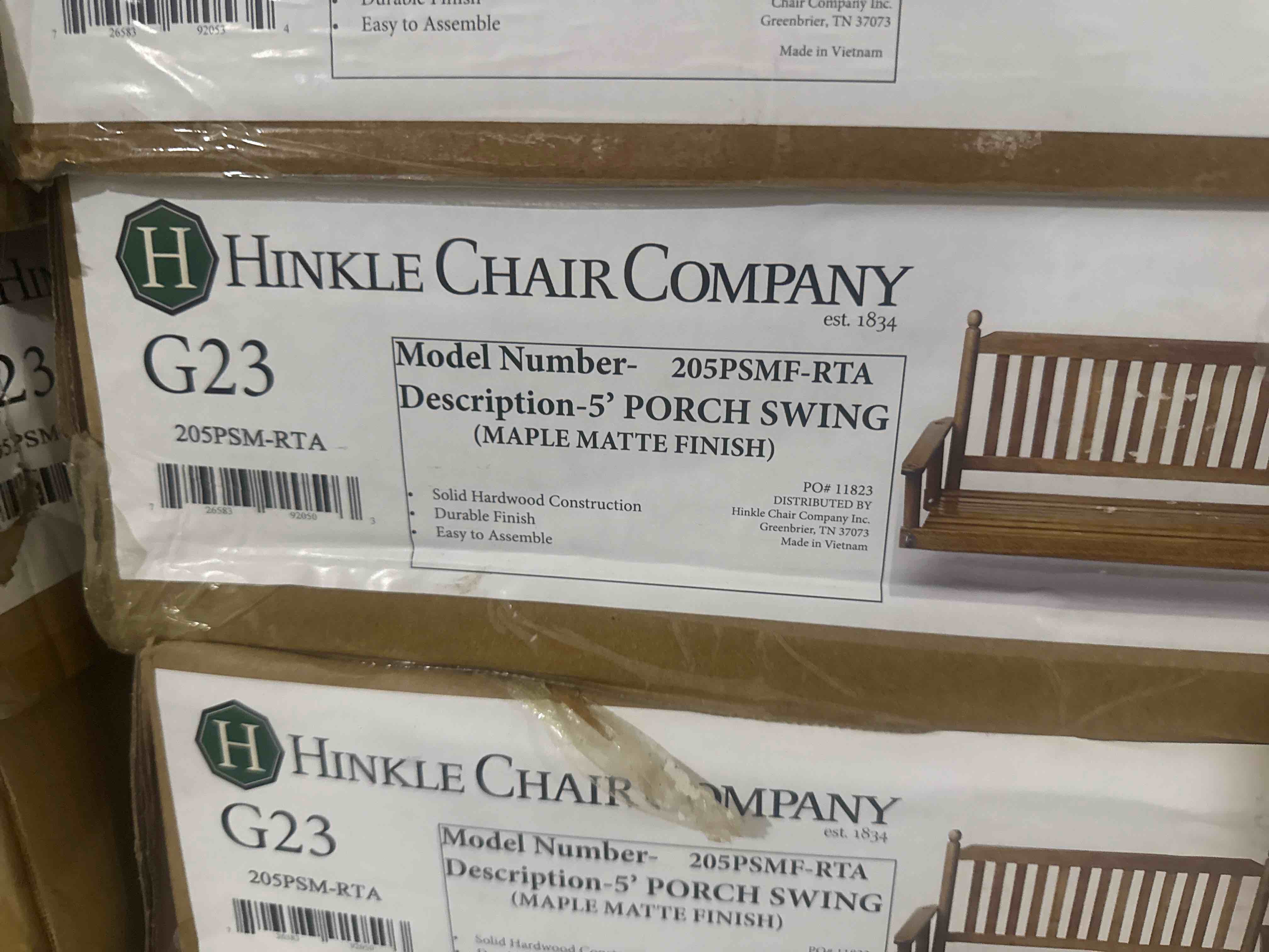 Condition photo showing New/Like New for bradley porch swing by hinkle chair co.