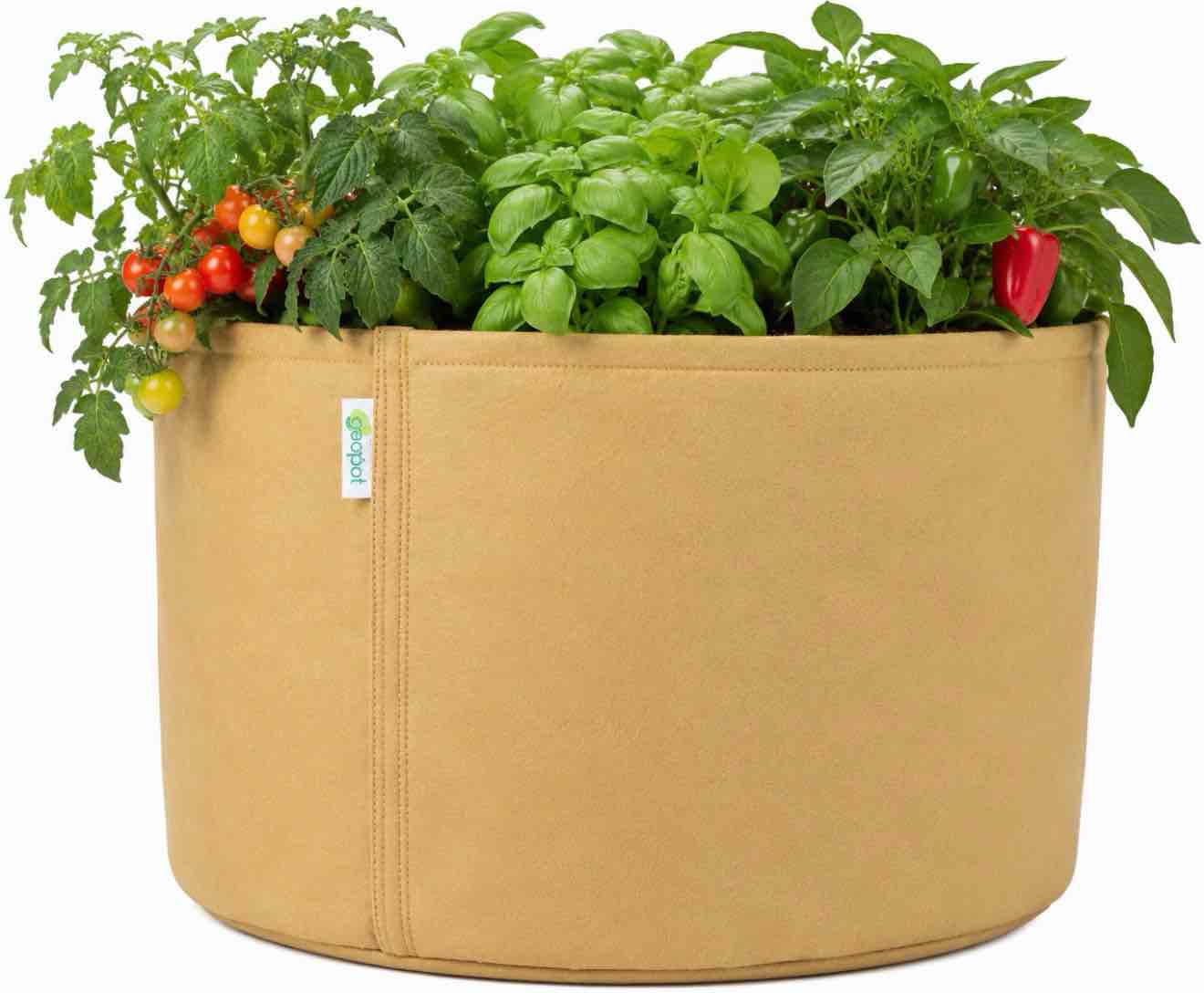 geopot 65 gallon breathable fabric pot tan 
