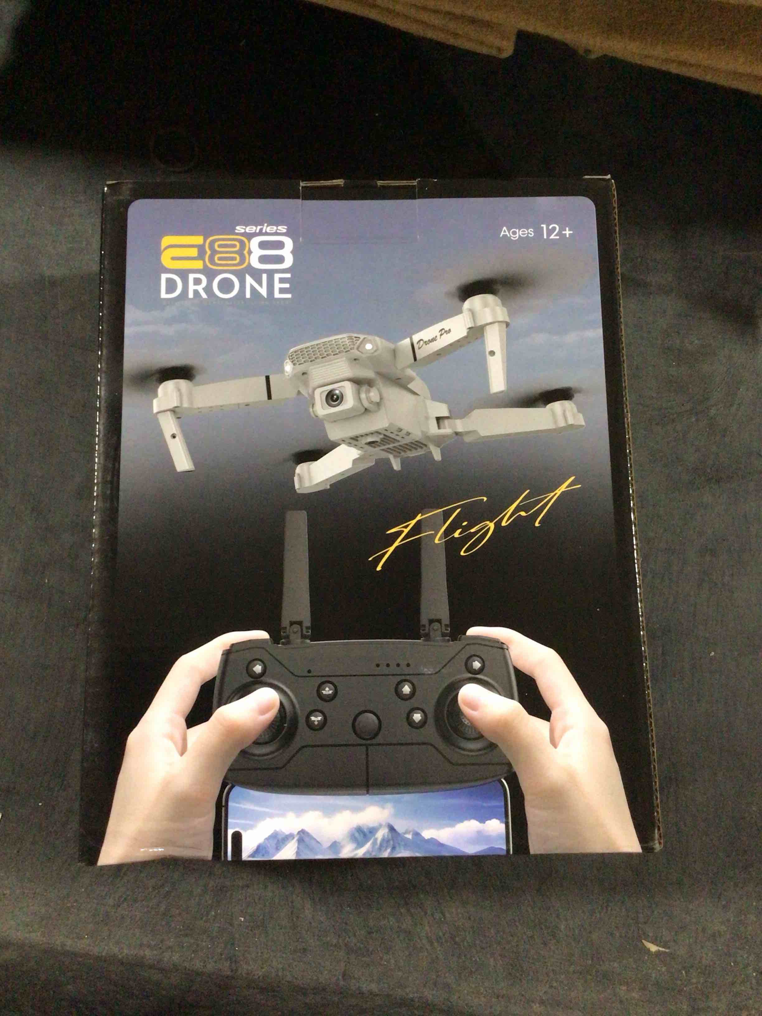 Condition photo showing New/Like New for e88 drone with hd camera, fixed height hover, 360° stunt flip, 90° adjustable lens, foldable rc quadcopter for beginners, indoor outdoor flying toy.