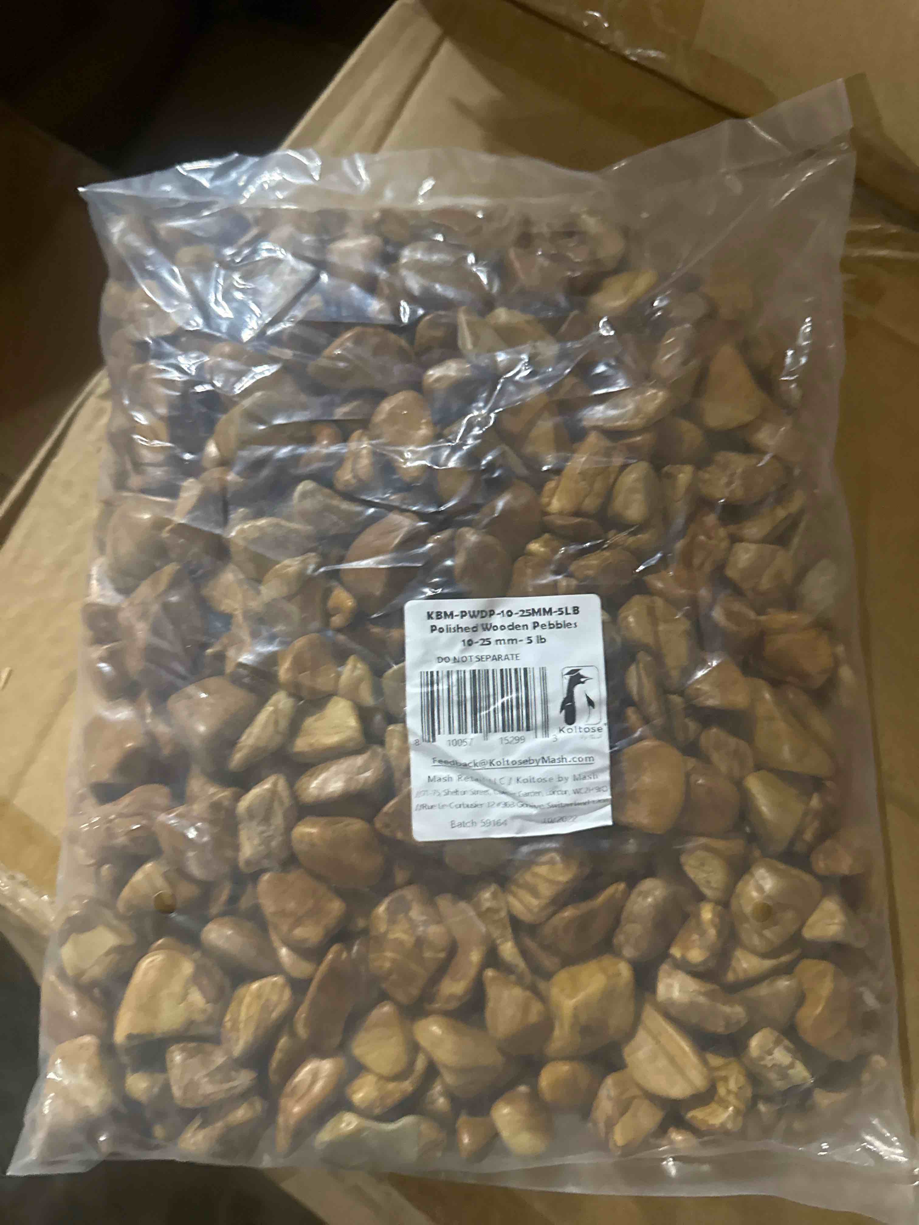 Condition photo showing New/Like New for koltose by mash - polished wooden pebbles  .5”-1” inch natural decorative stones  5 lbs