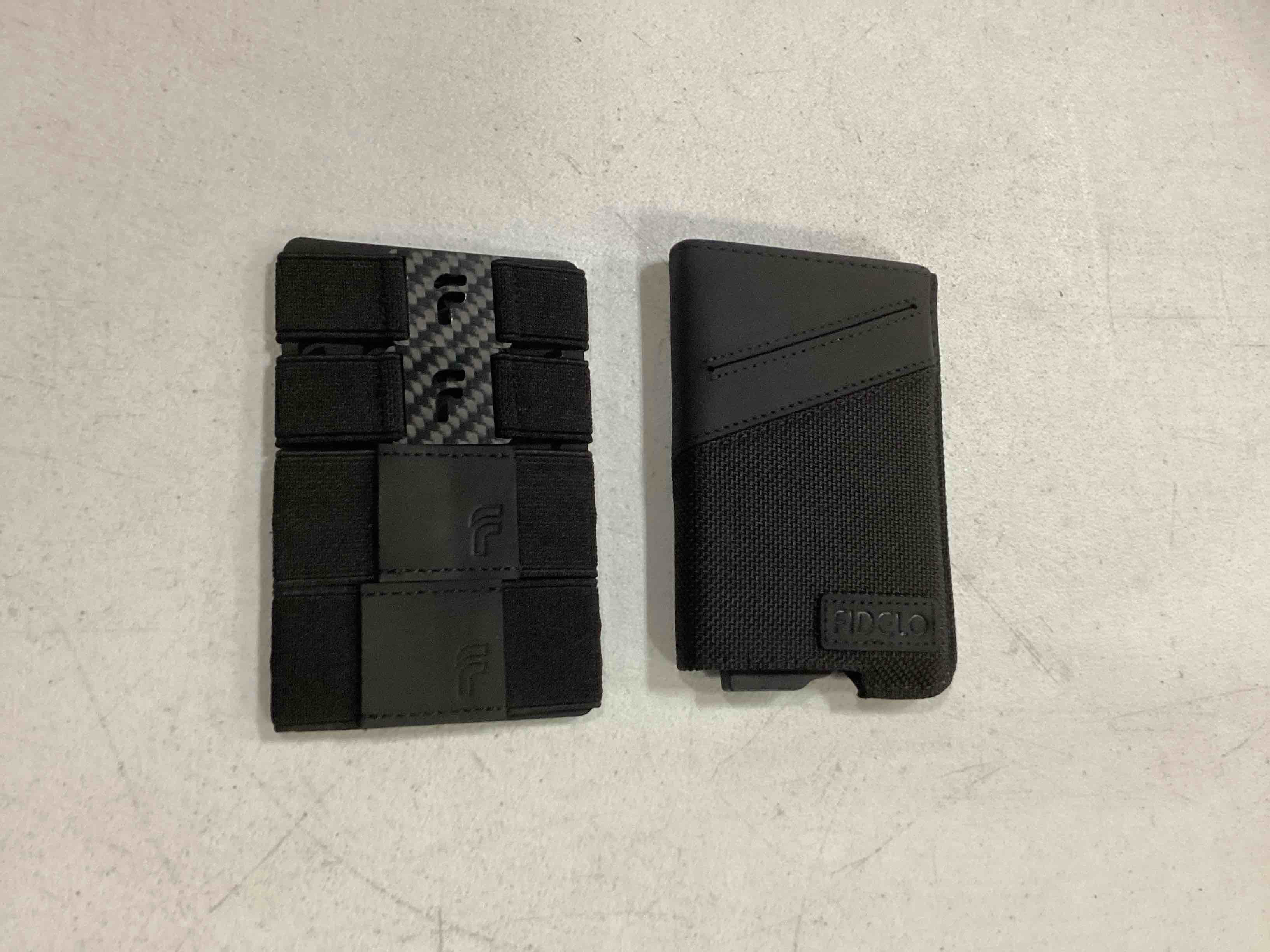 Condition photo showing New/Like New for fidelo black nylon minimalist wallet for men - rfid blocking credit card holder with 3k carbon fiber removable case and cash bands, black
