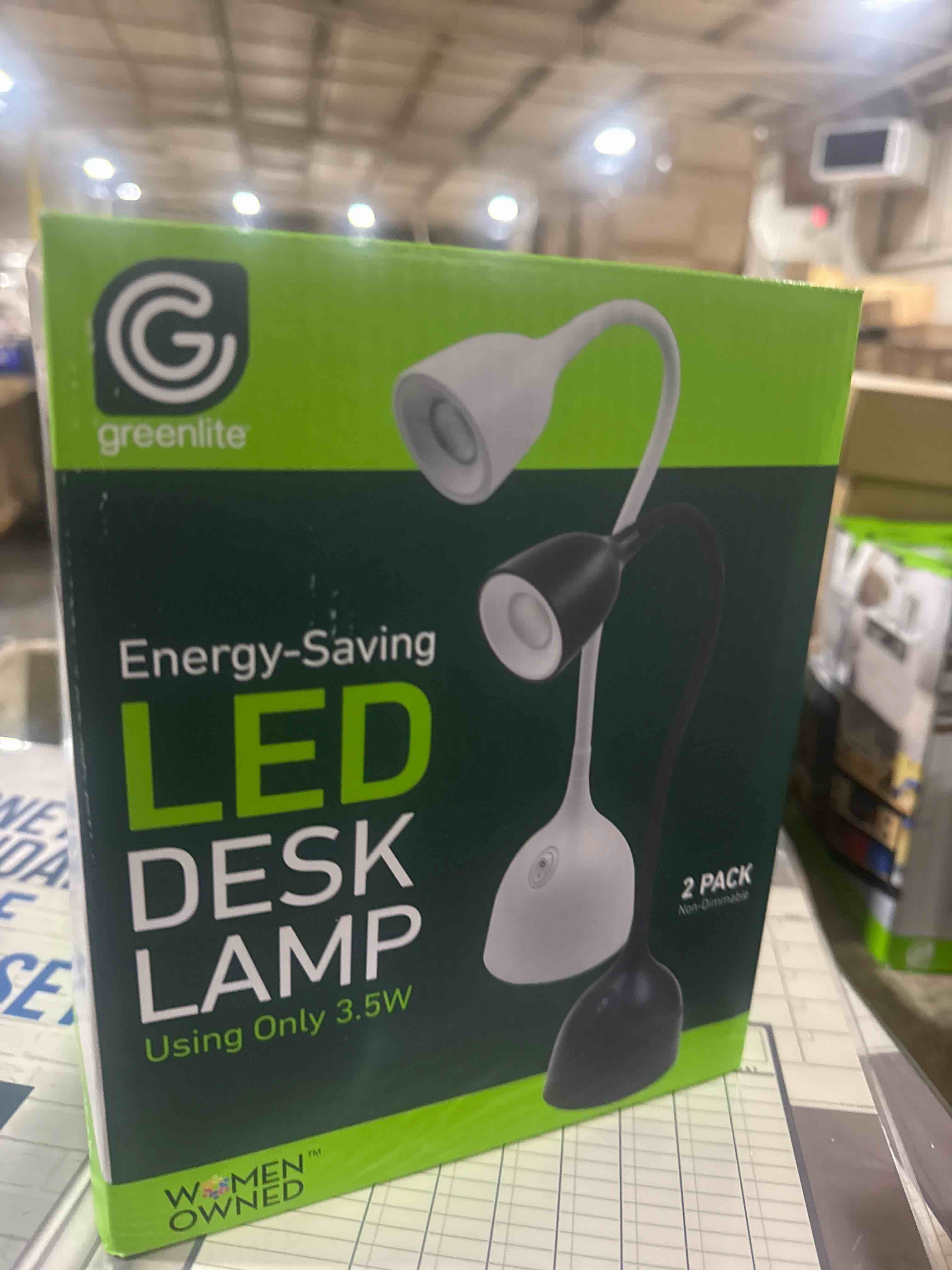 Condition photo showing New/Like New for pack of 2 greenlite energy saving 3.5 w led desk lamp