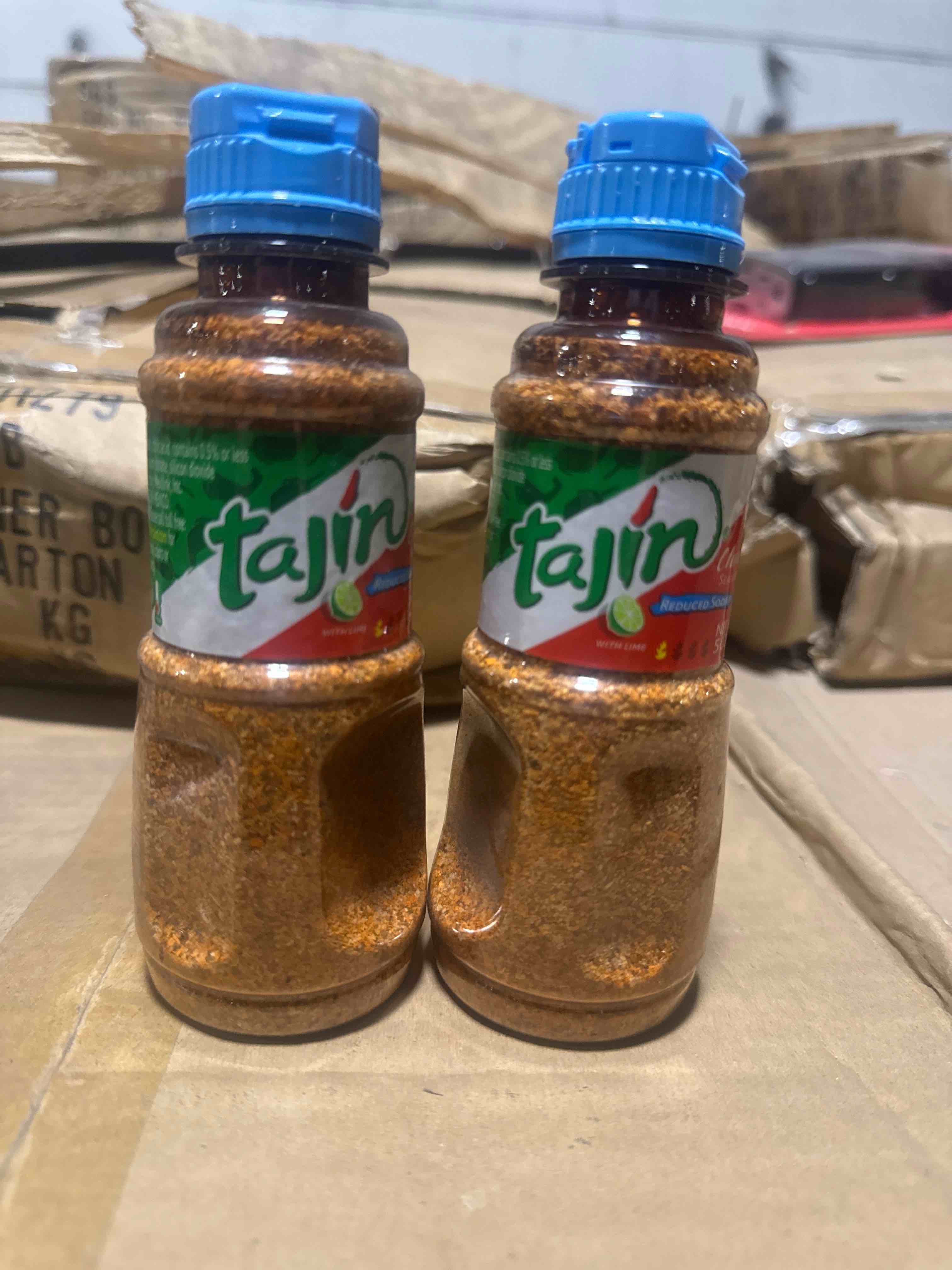 Condition photo showing New/Like New for pack of 2 tajin, clasico seasoning, lime 