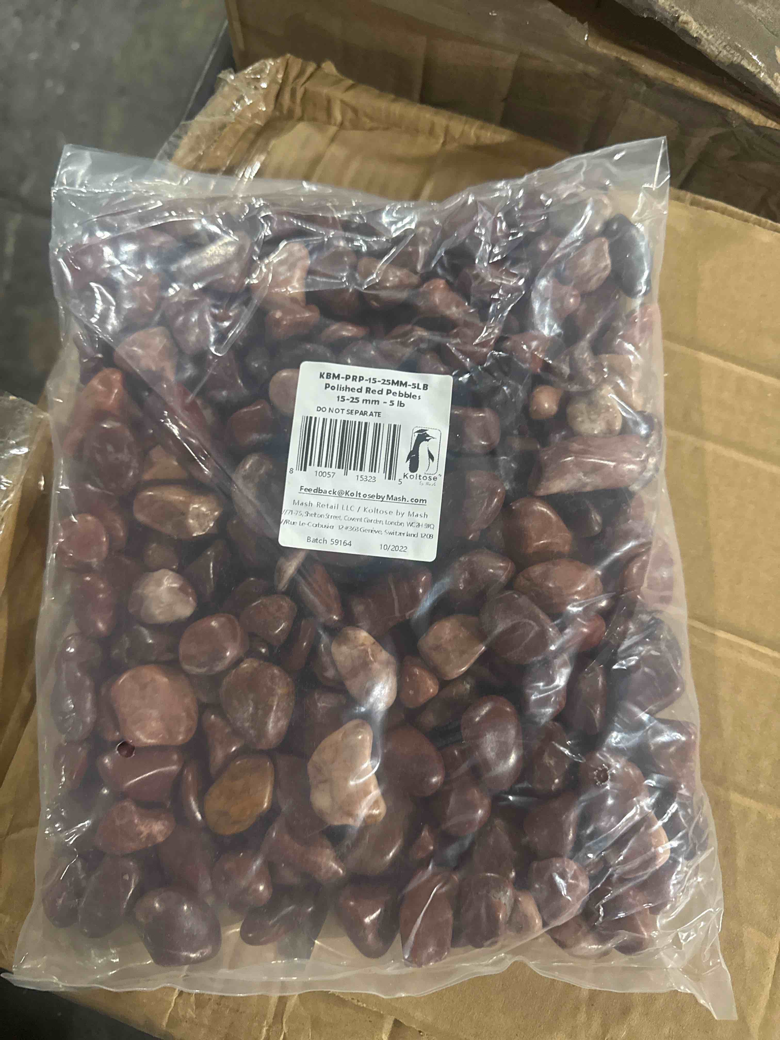 Condition photo showing New/Like New for koltose by mash - polished red pebbles  .5”-1” inch natural decorative stones  5 lbs