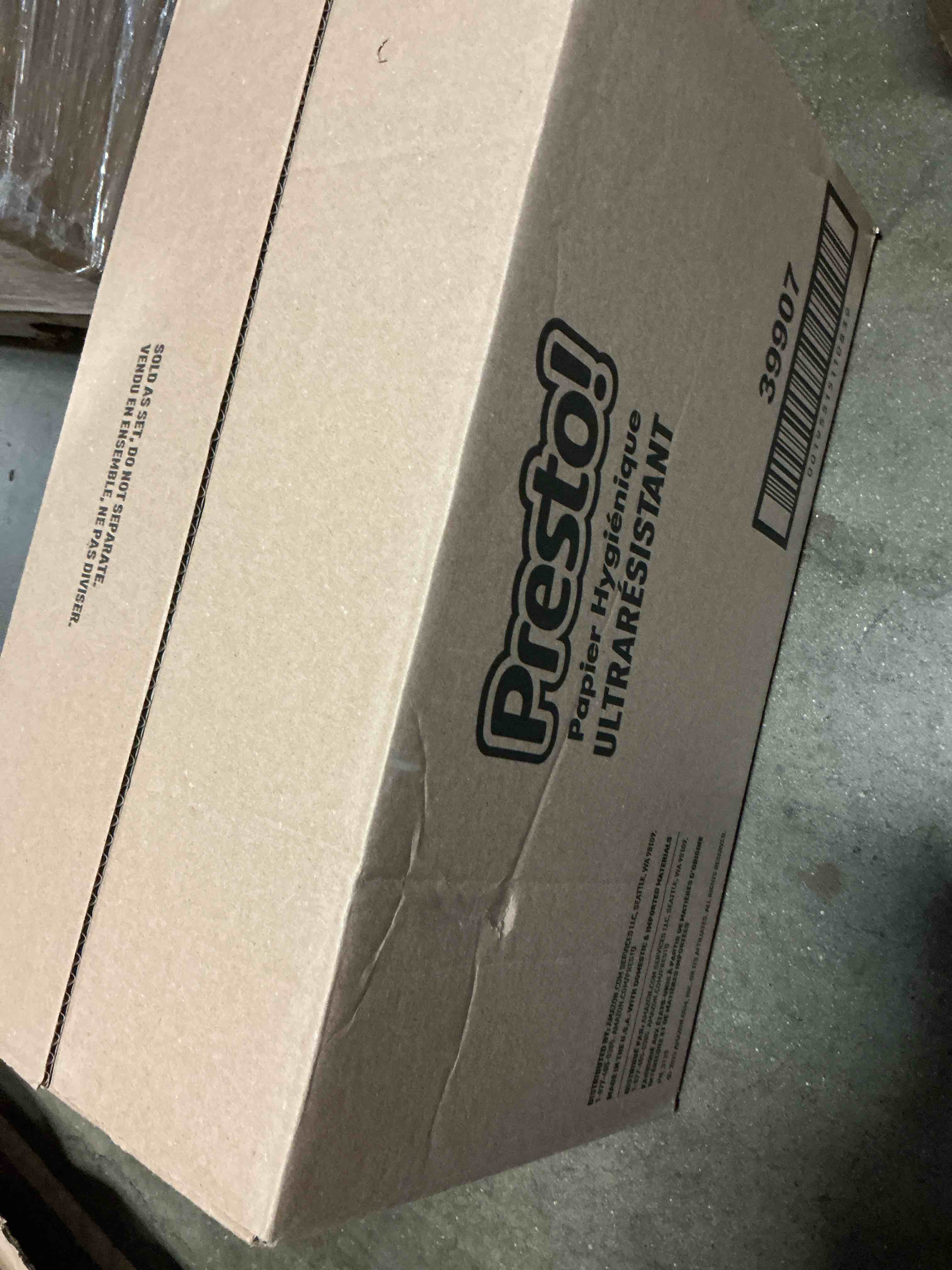 Condition photo showing New/Like New for amazon brand - presto! ultra-strong 2-ply toilet paper, 24 mega rolls = 120 regular rolls, 308 sheets per roll, unscented