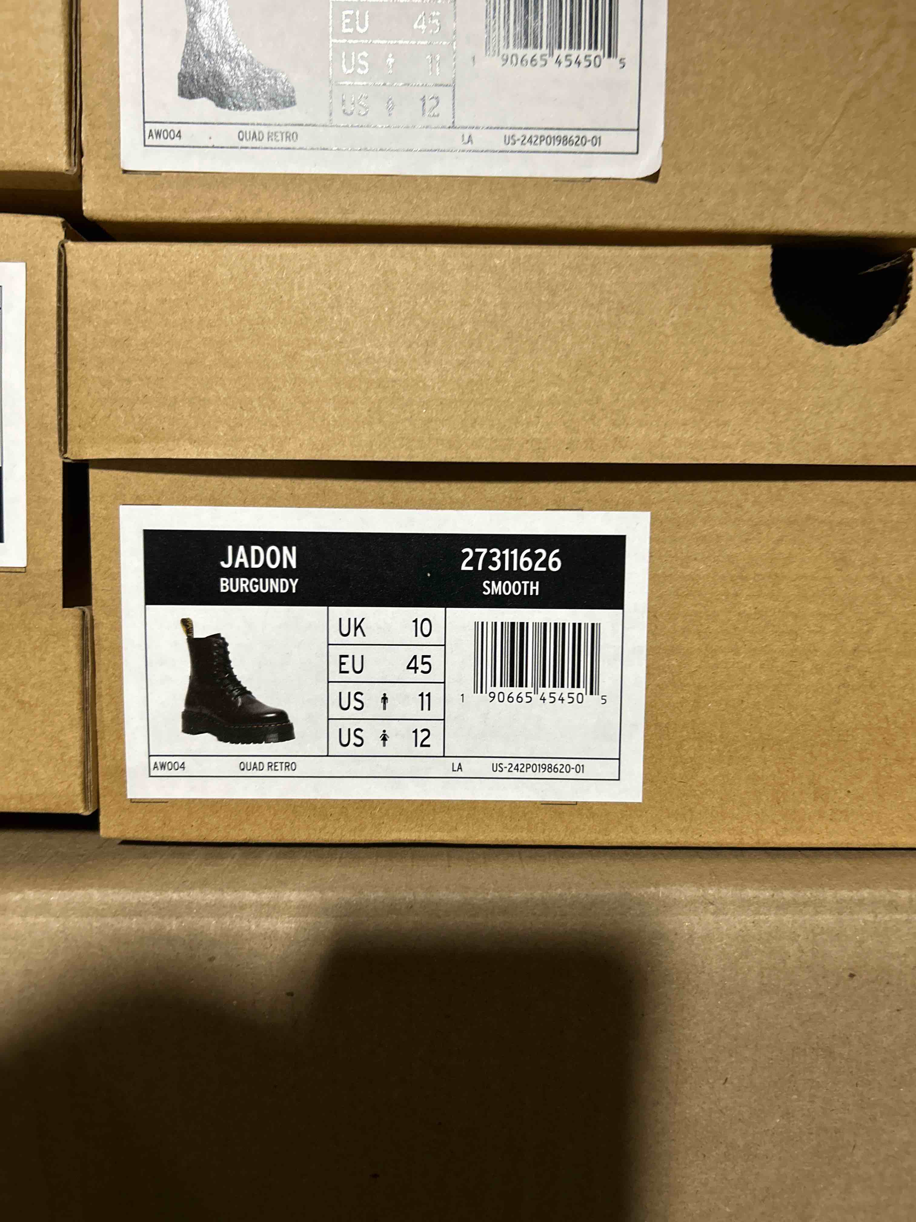 Condition photo showing Brand New for size 12 dr. martens, jadon 8-eye leather platform boot for men and women, white polished smooth, 7 us women/6 us men