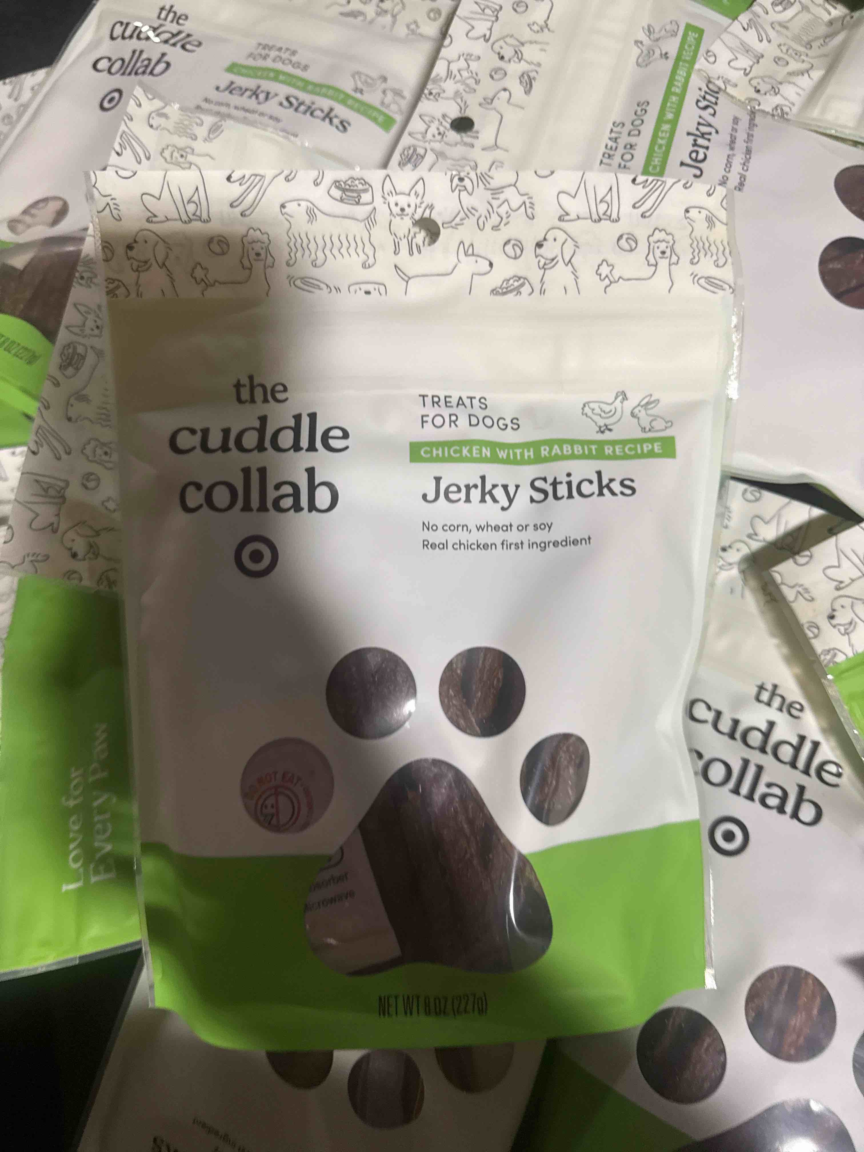Condition photo showing New/Like New for chicken with rabbit jerky stick dog treats - 8oz - the cuddle collab