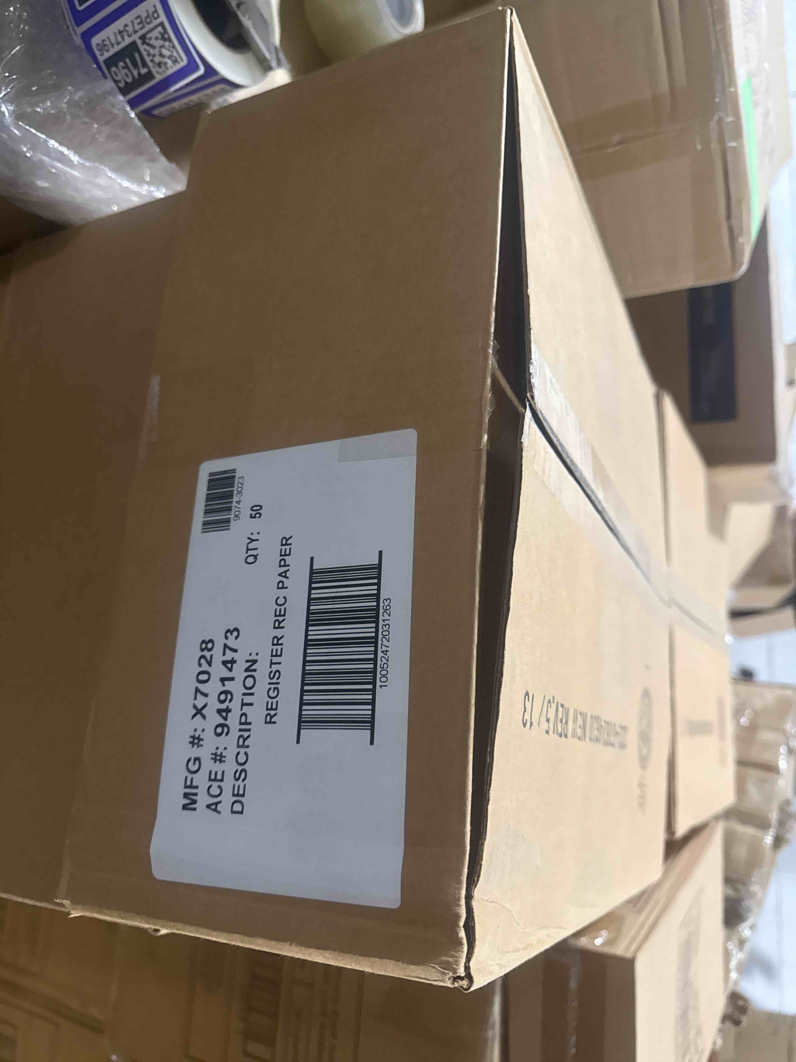 Condition photo showing New/Like New for case of 50 nashua 9491473 3 x 165 ft. receipt paper 1 ply