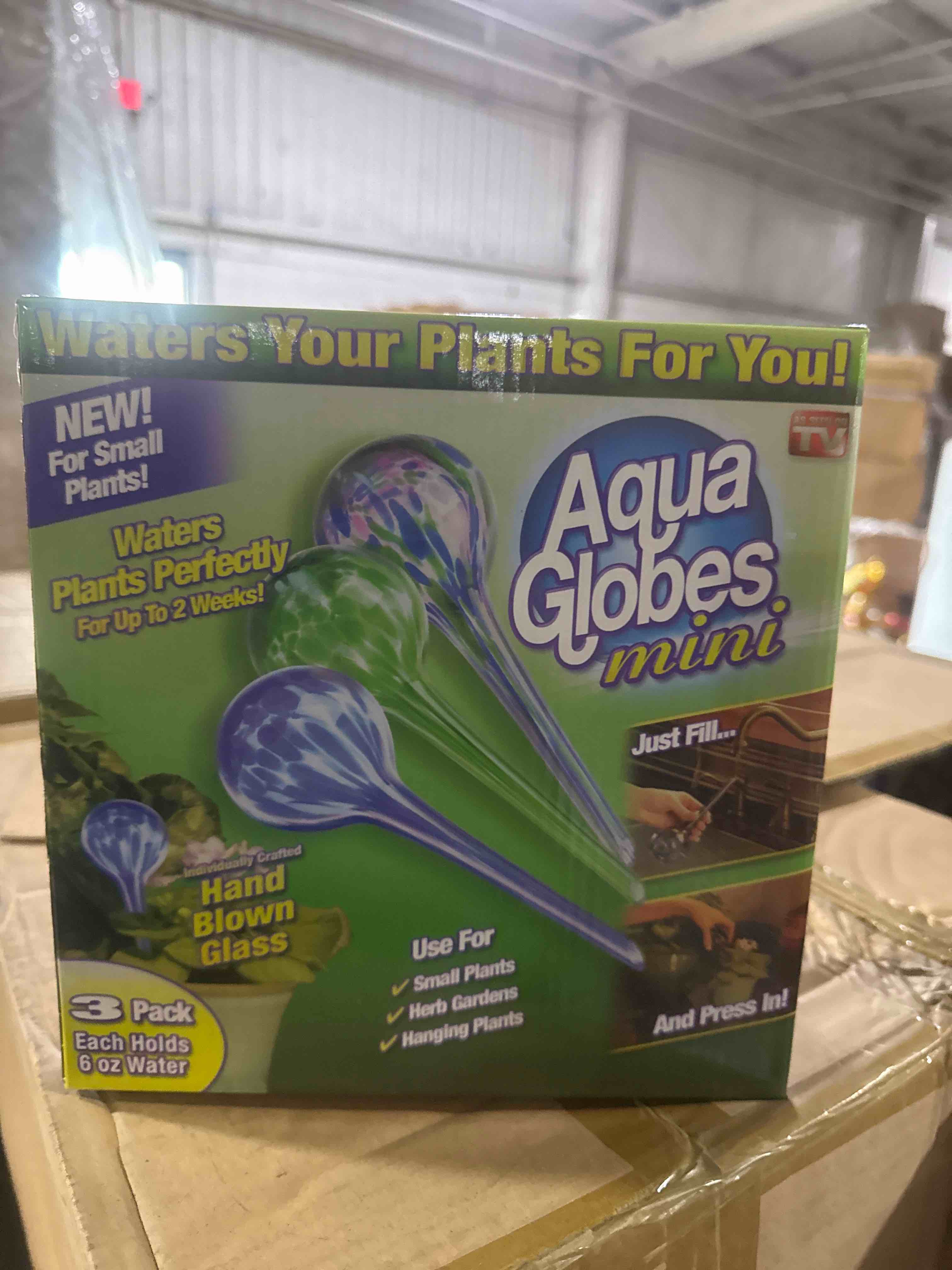 Condition photo showing New/Like New for aqua globe mini - 3 pack - decorative hand-blown glass small plant watering bulbs