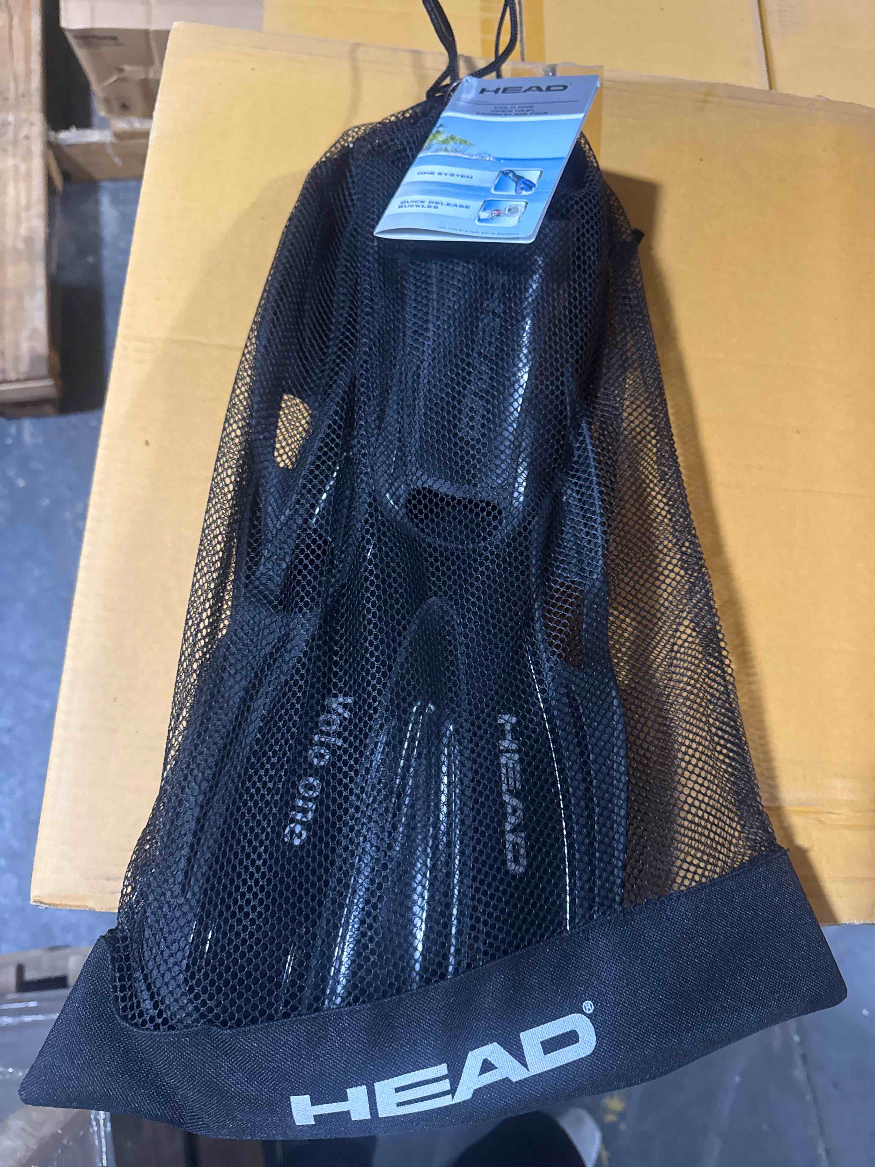 Condition photo showing New/Like New for head volo one swimming snorkeling scuba fins with mesh bag, sm/m, black