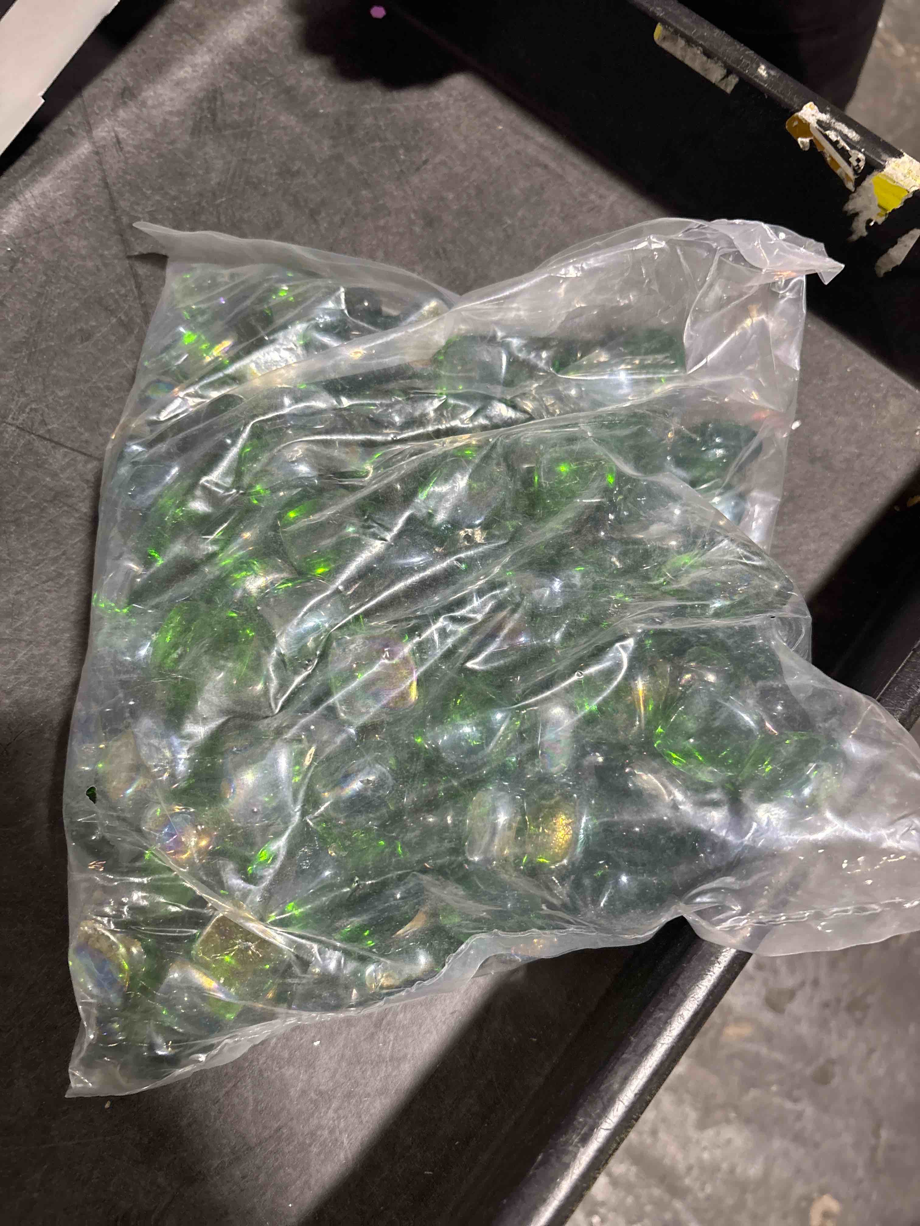 Condition photo showing New/Like New for koltose by mash transparent light green square fire glass 10 lb 