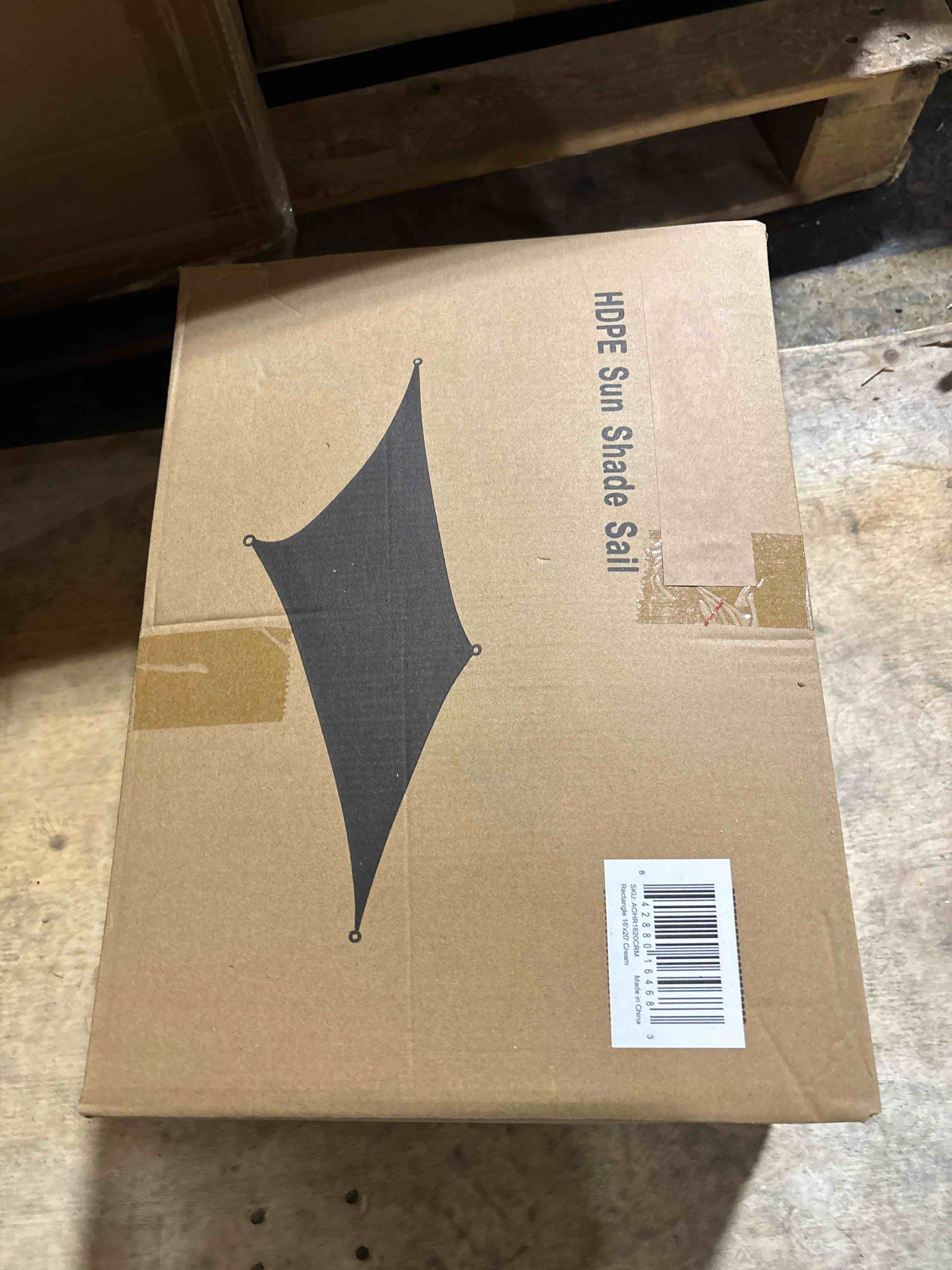 Condition photo showing Brand New for asteroutdoor sun shade sail rectangle 16' x 20' uv block canopy for patio backyard lawn garden outdoor activities, cream (b083cc3sv4)