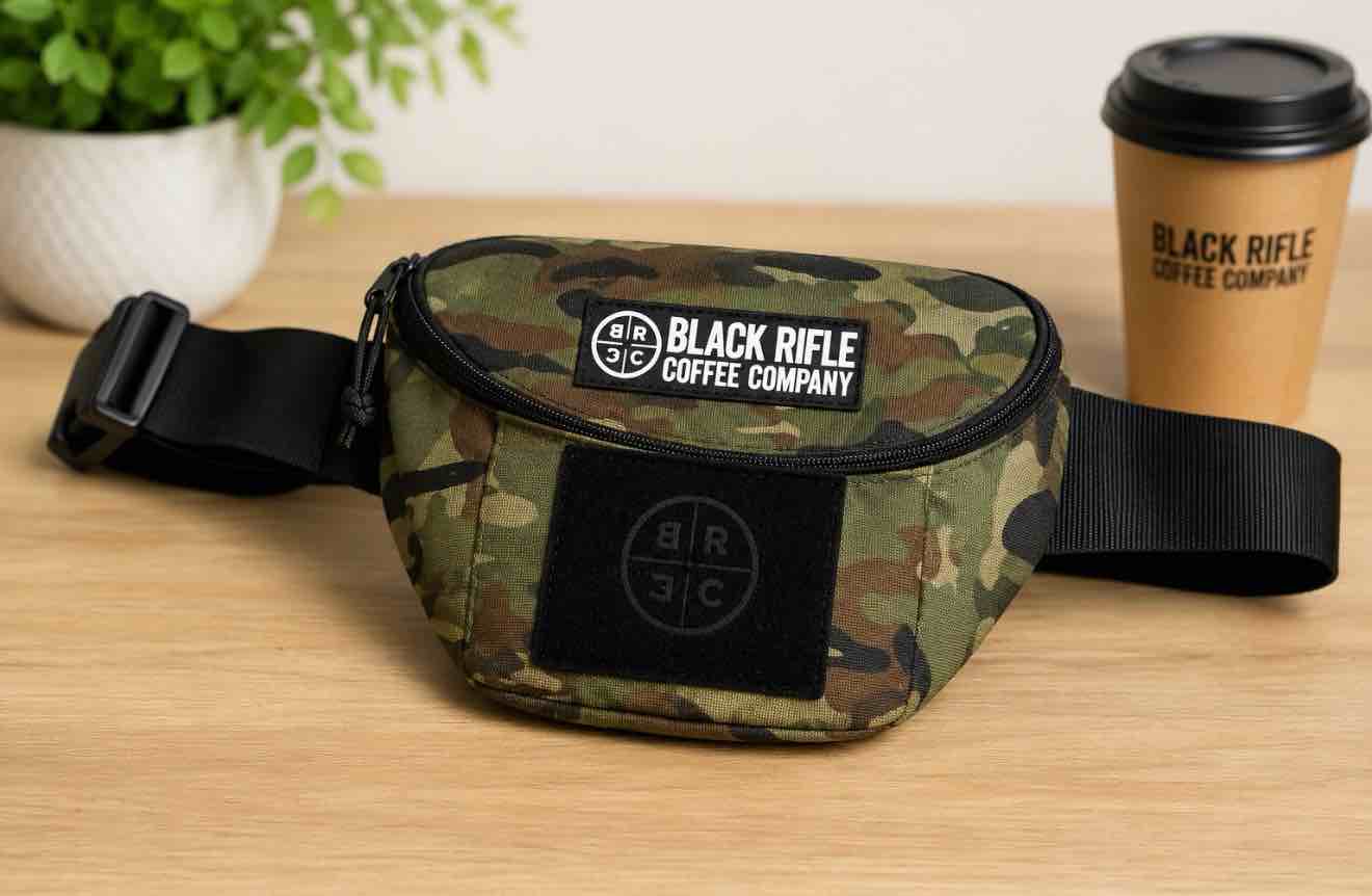 black rifle coffee company dark woodland camo fanny pack