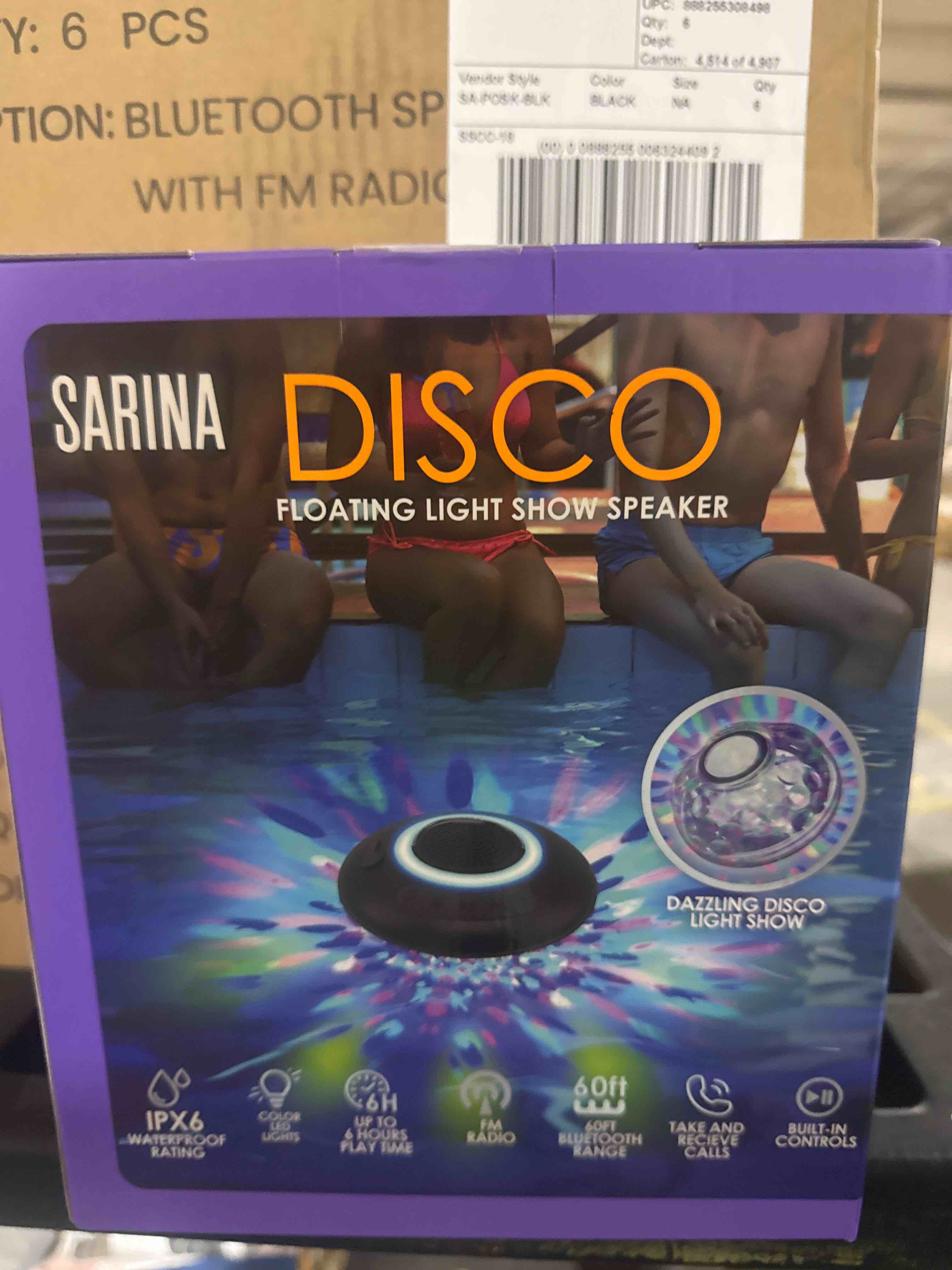 Condition photo showing New/Like New for sarina disco floating light show speaker 