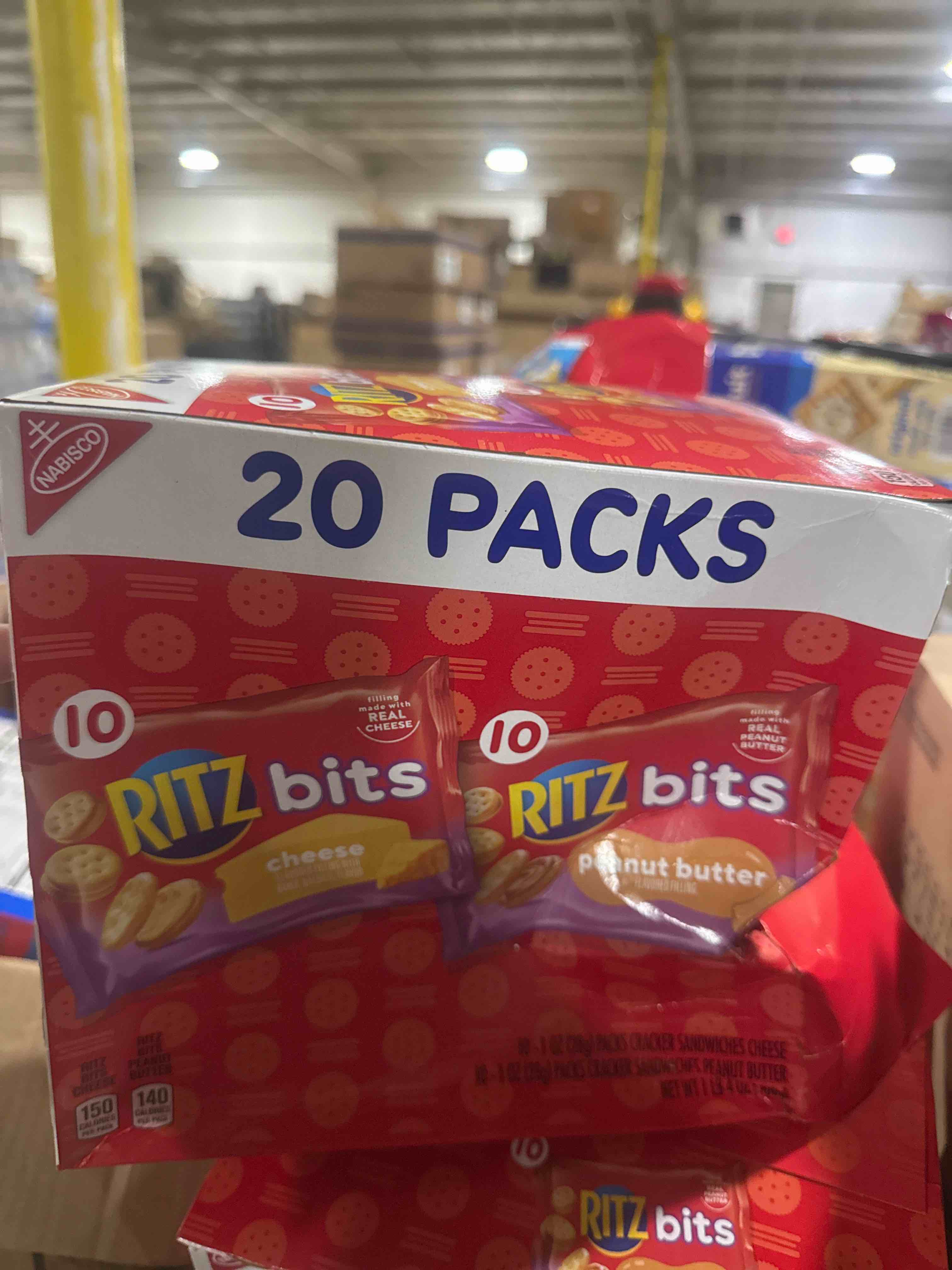 Condition photo showing Good Condition for ritz bits cheese and ritz bits peanut butter cracker sandwiches variety pack 20 snack packs bb oct 2026