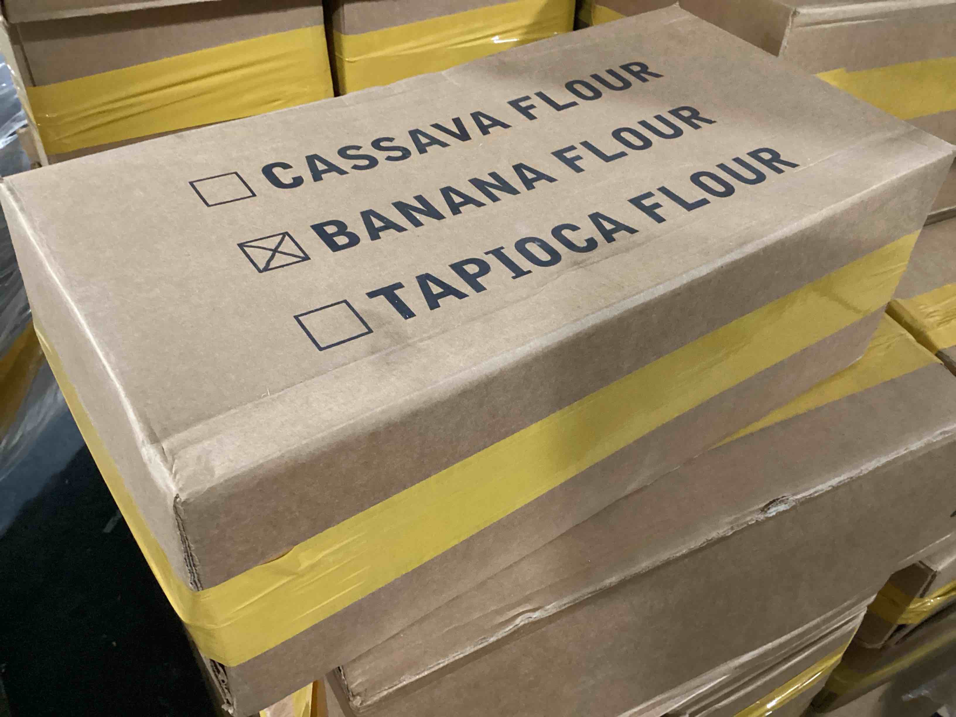 Condition photo showing New/Like New for case of 12 tonomi banana baking flour 1lb bag (bb feb 2025)